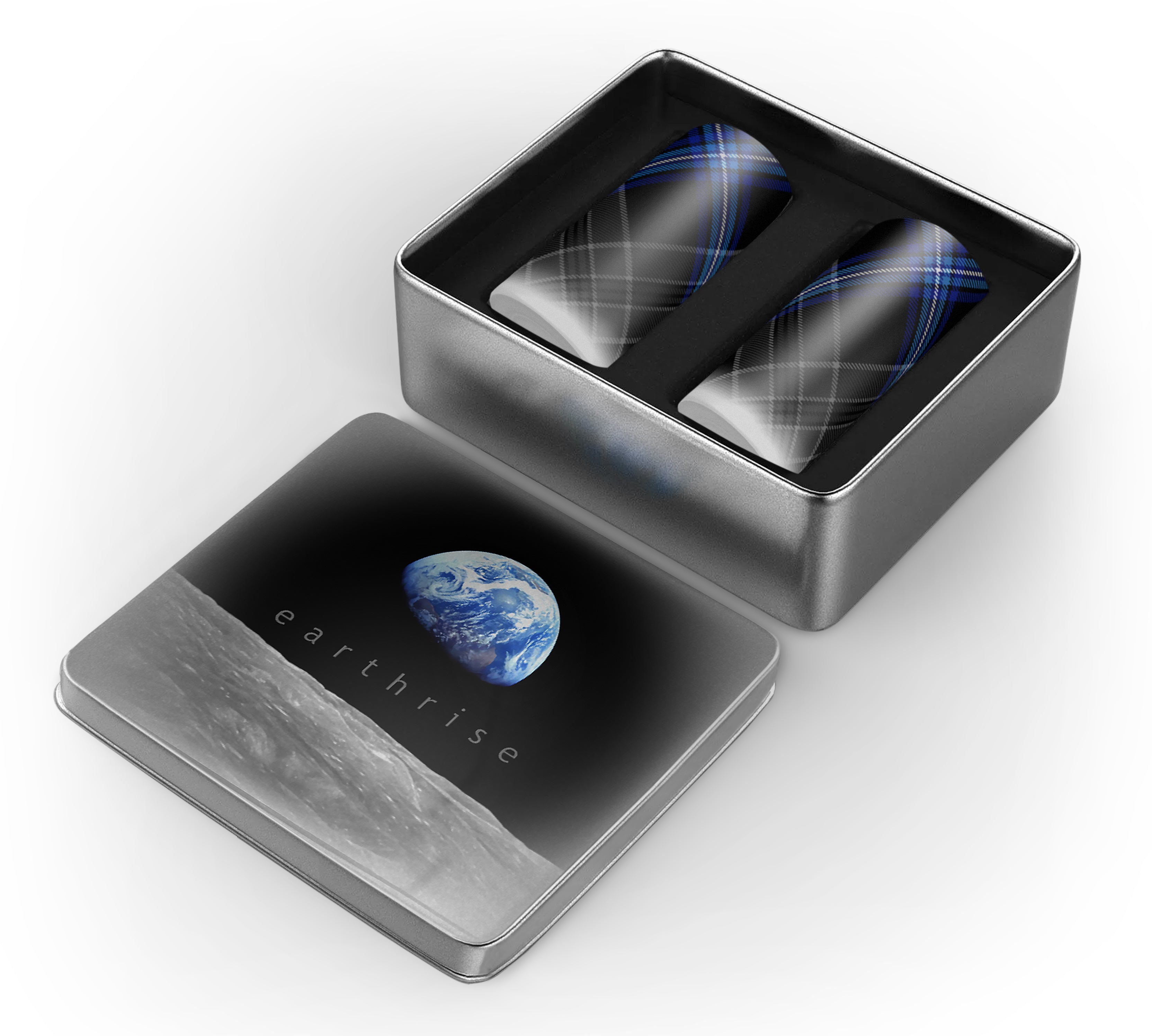 Bespoke Earthrise Tartan Shot Glasses