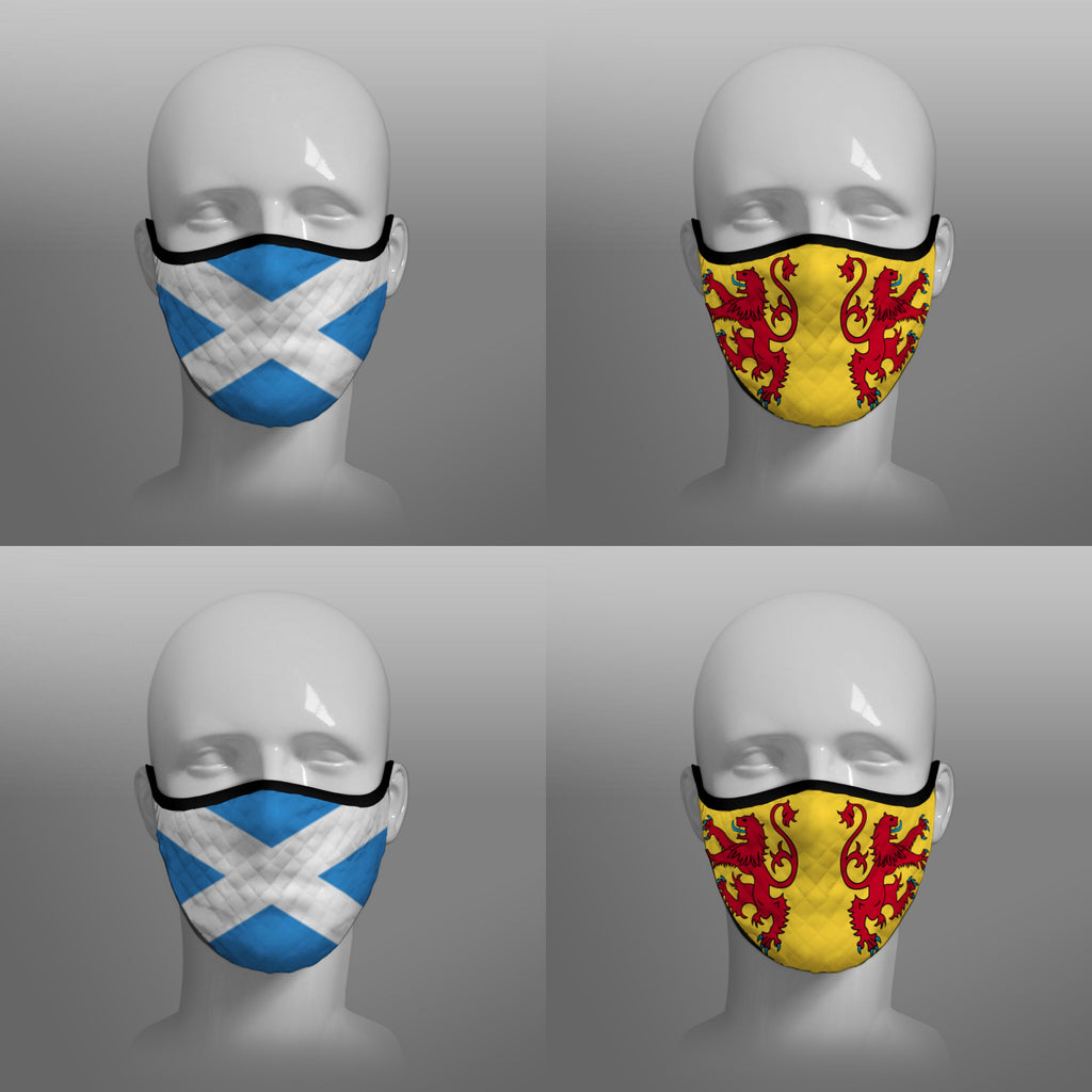 FACE MASKS - Saltire & Lion Rampant, by Steven Patrick Sim, the Tartan Artisan® - Arbroath Scotland.