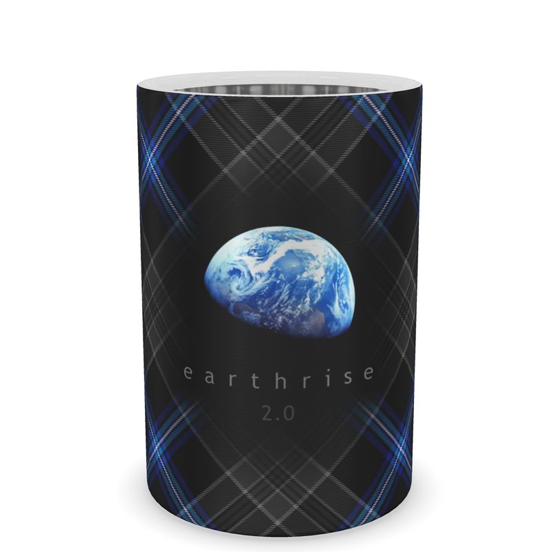 Earthrise 2.0 - Photo & Tartan Wine Bottle Cooler