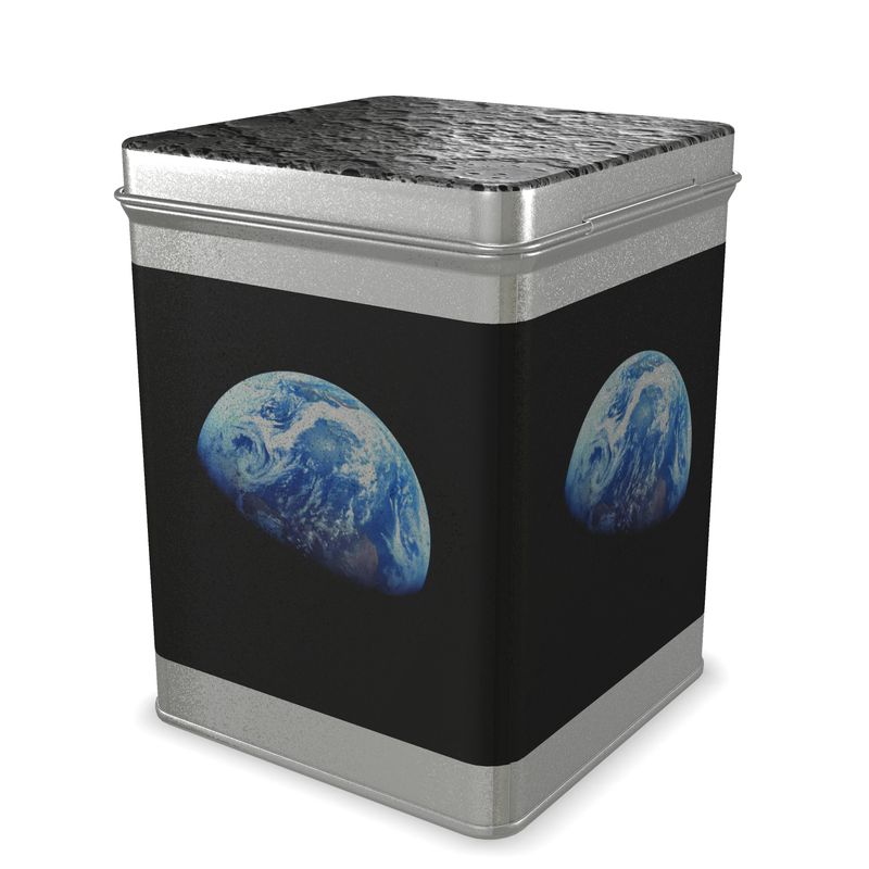 Earthrise 2.0 - Metal Tea Caddy with Craters
