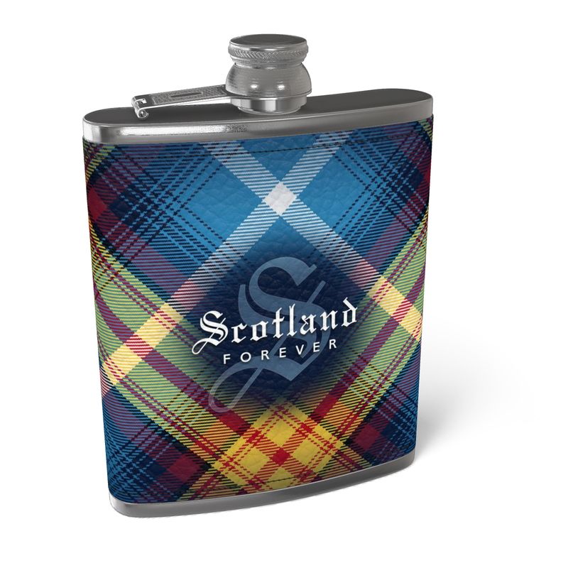Scotland Forever - the Declaration 1320 - Leather Wrapped 6oz Stainles