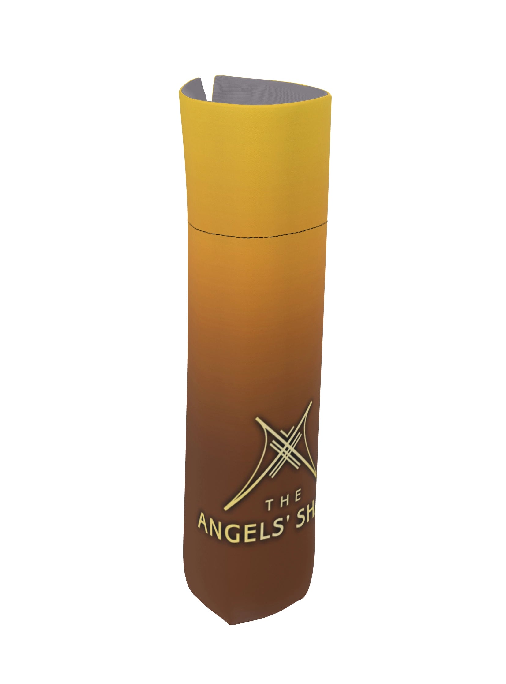 The Angels’ Share® mini umbrella, compact and travel-ready with emblem branding visible on printed cover.