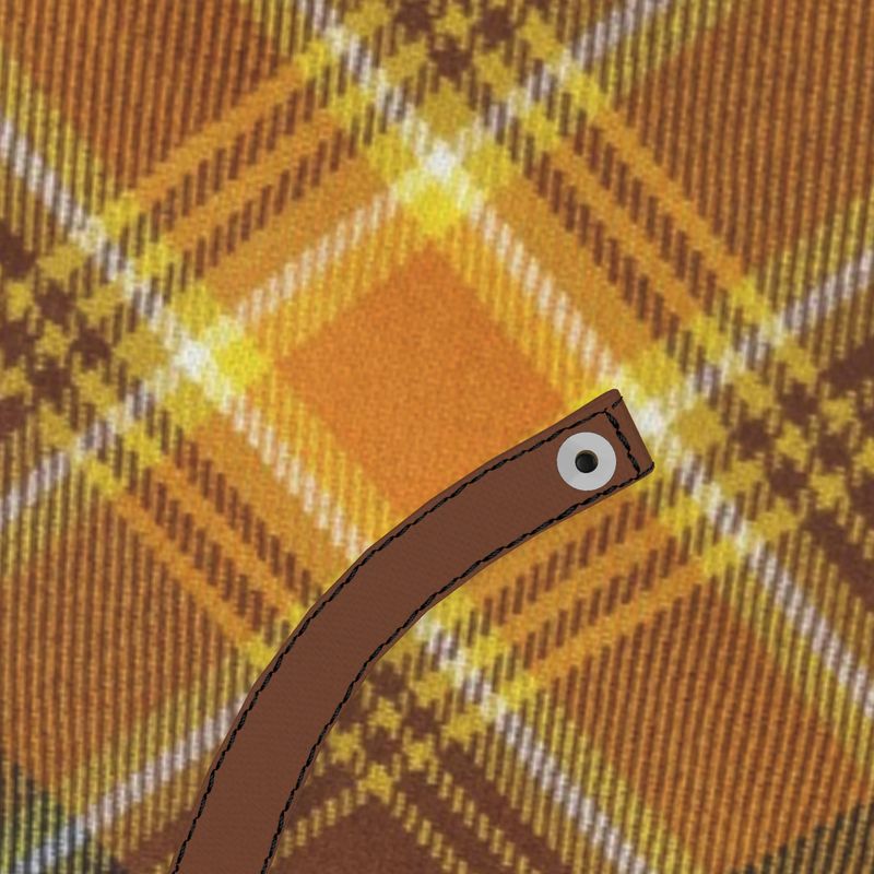 The Angels' Share Tartan Umbrella — City Auto Open. Brown Handle