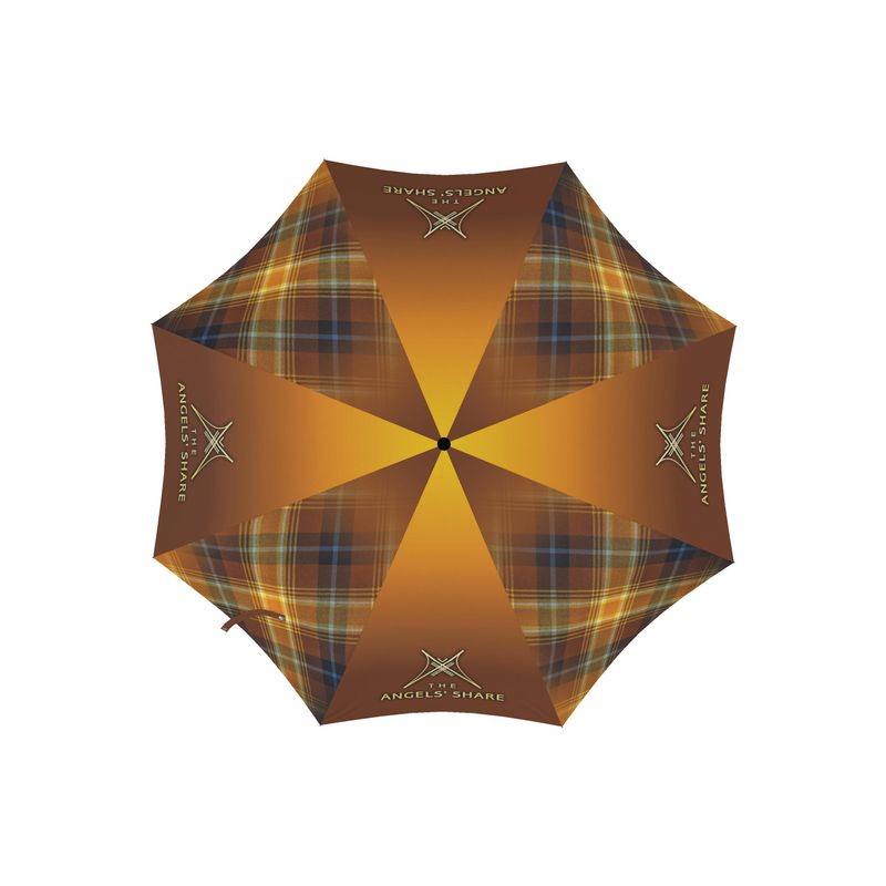 The Angels' Share Tartan Umbrella — Mini Auto Open Light Maple Handle