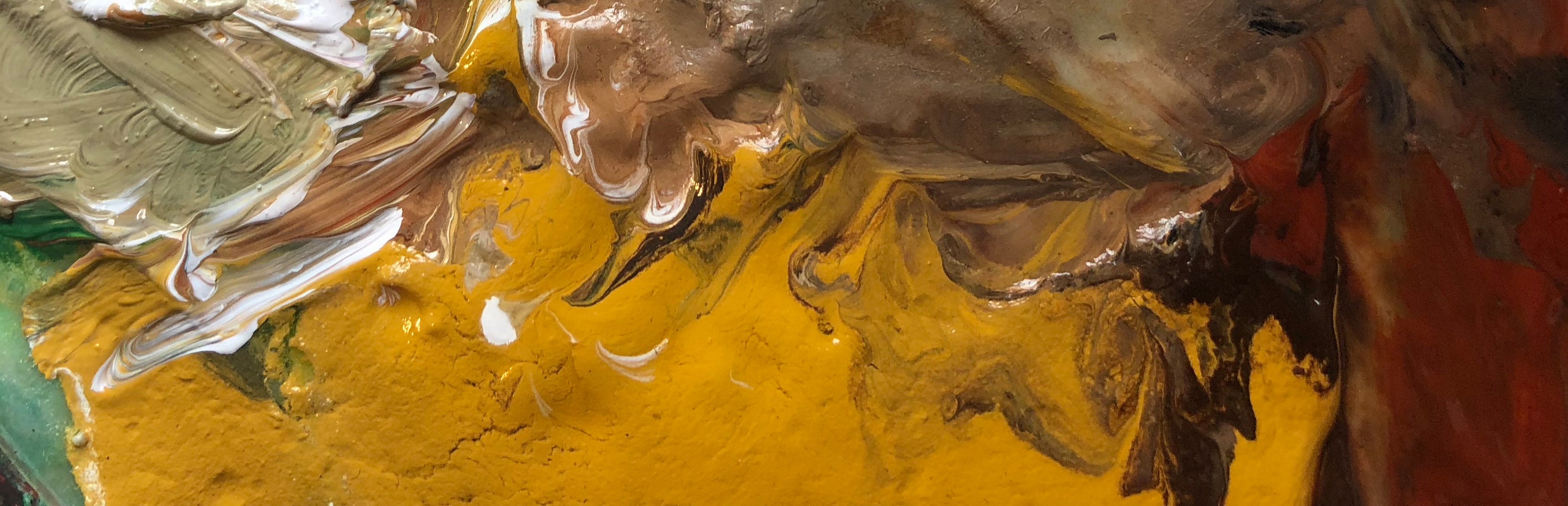 Gold and parchment colour artwork study connected with the Declaration of Arbroath Fine-Art 3D Facsimile, useful as a supporting timeline or process image.