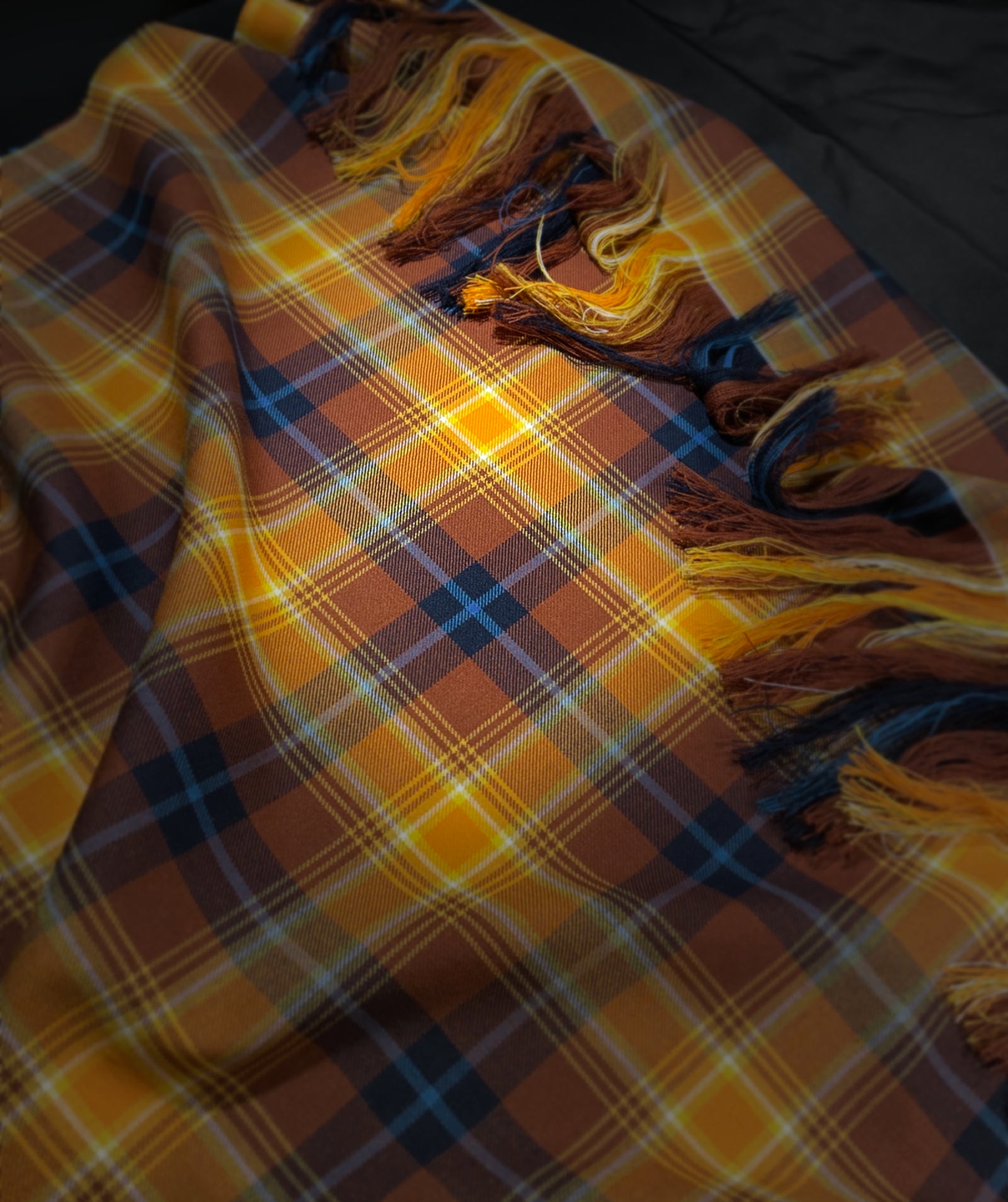 Close-up of the Angels’ Share tartan cloth showing the final pivot point used for the fine art print.