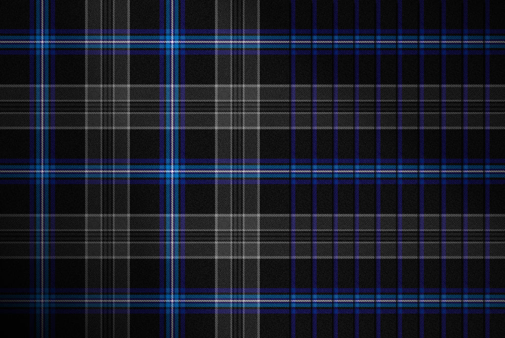 A graphic presentation of the Earthrise tartan pleats, focusing on geometry, rhythm, and the modern architectural quality of the sett.