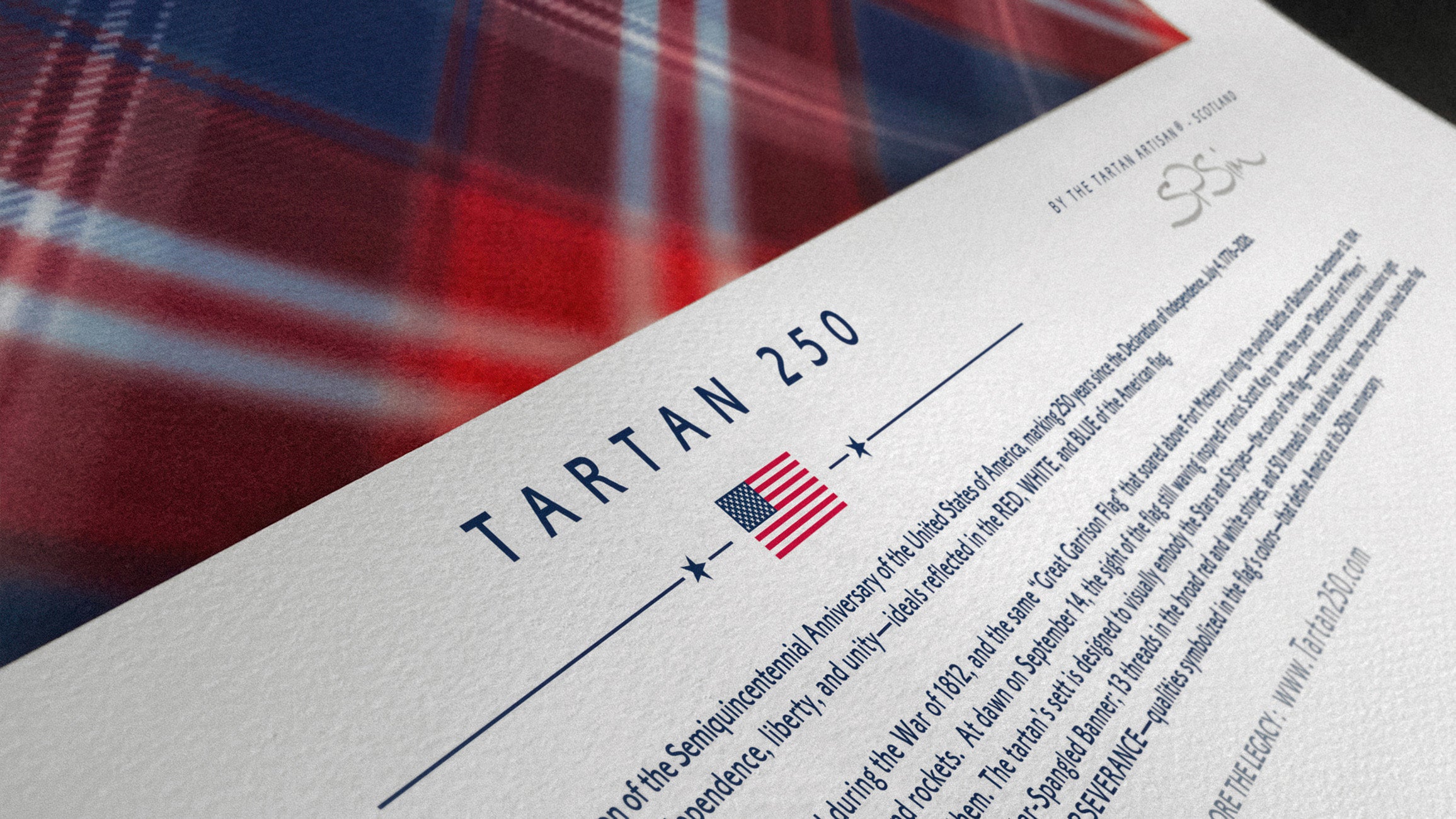 The America 250 Tartan Limited Edition Fine Art Print, is now available in two edition sizes, framed and unframed.