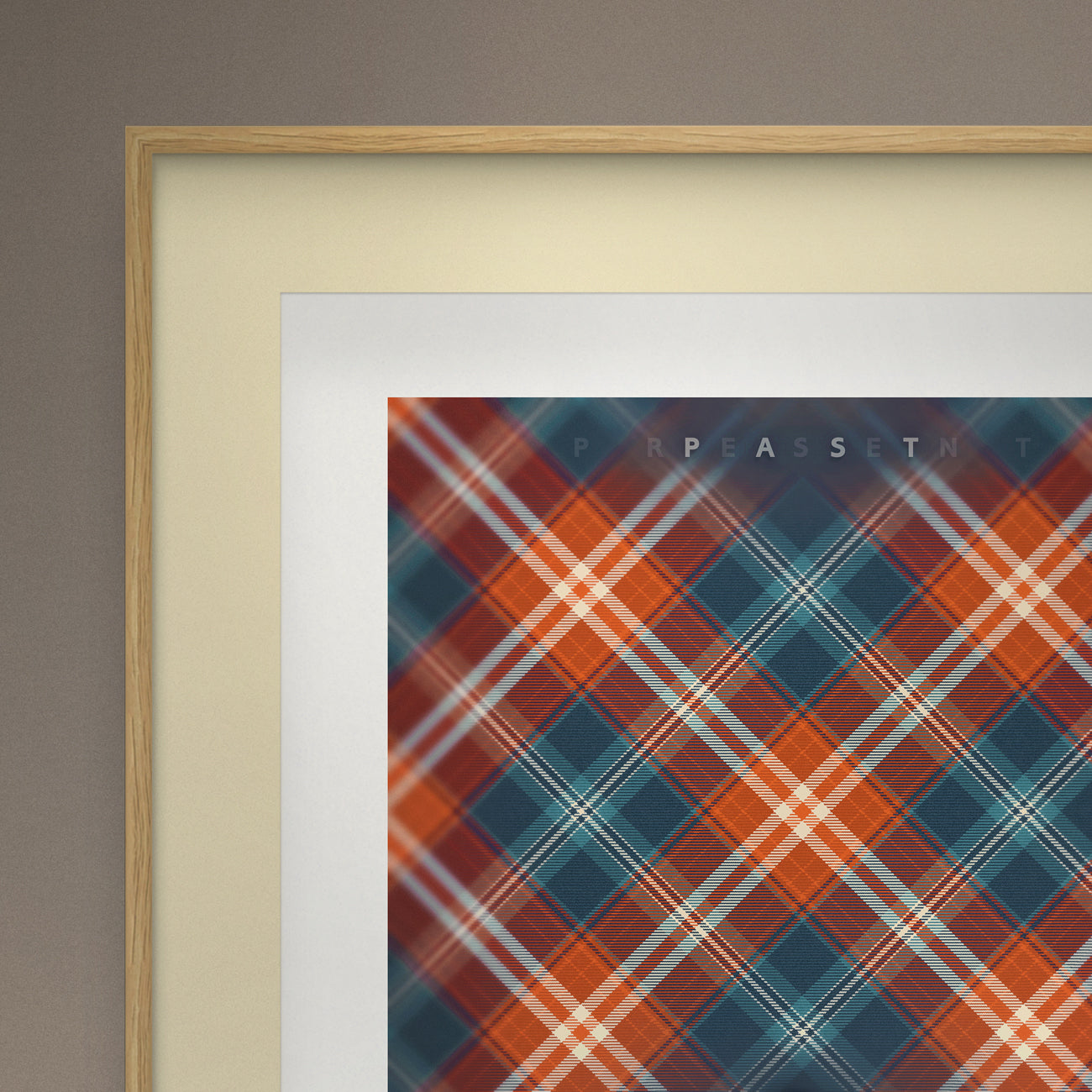 Top left corner detail of framed Star-Spangled Banner America250 Past Edition Tartan250 limited edition print.