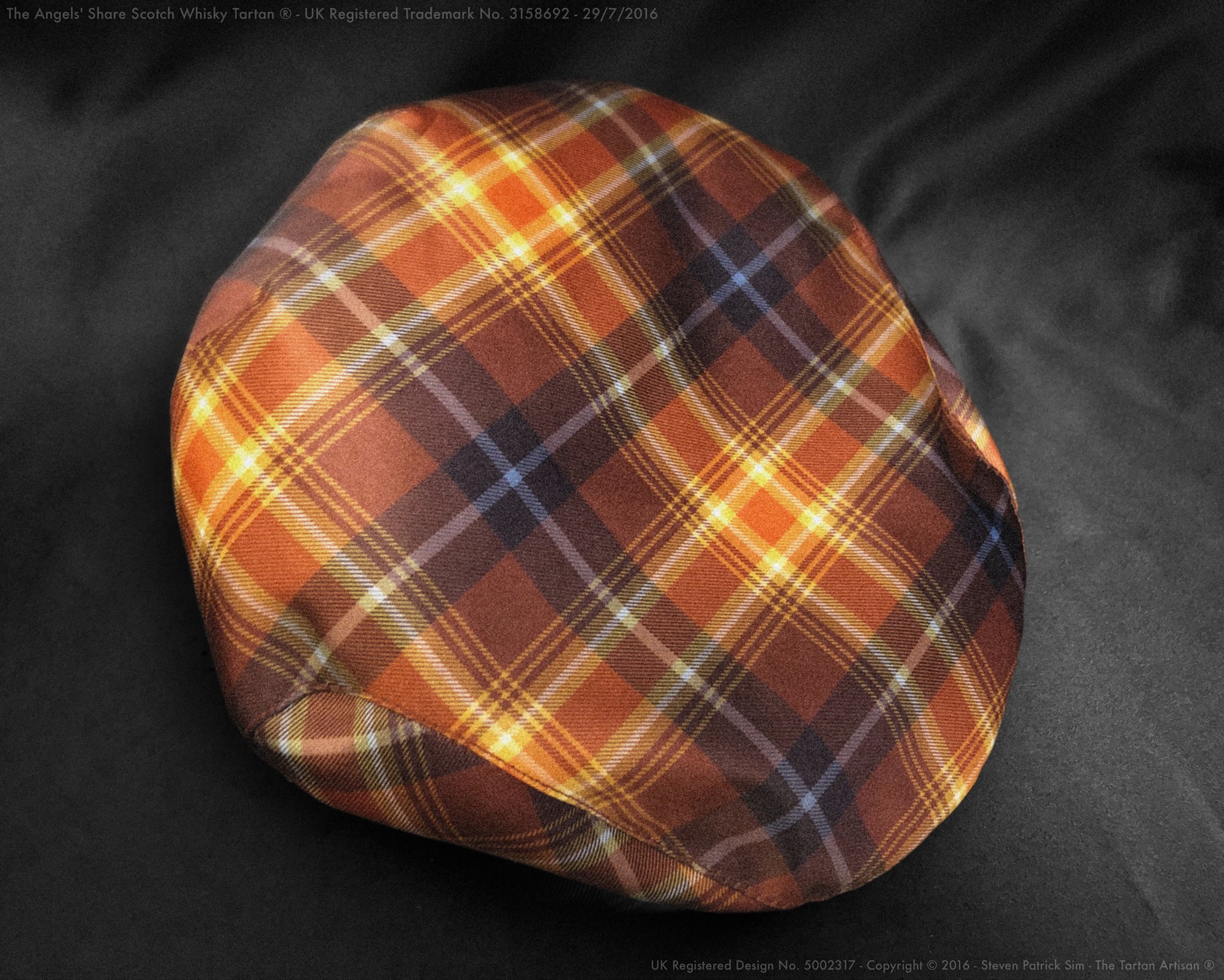 The Angels' Share Scotch Whisky Tartan® Suede Country Cap made in Scotland by artisan hat makers