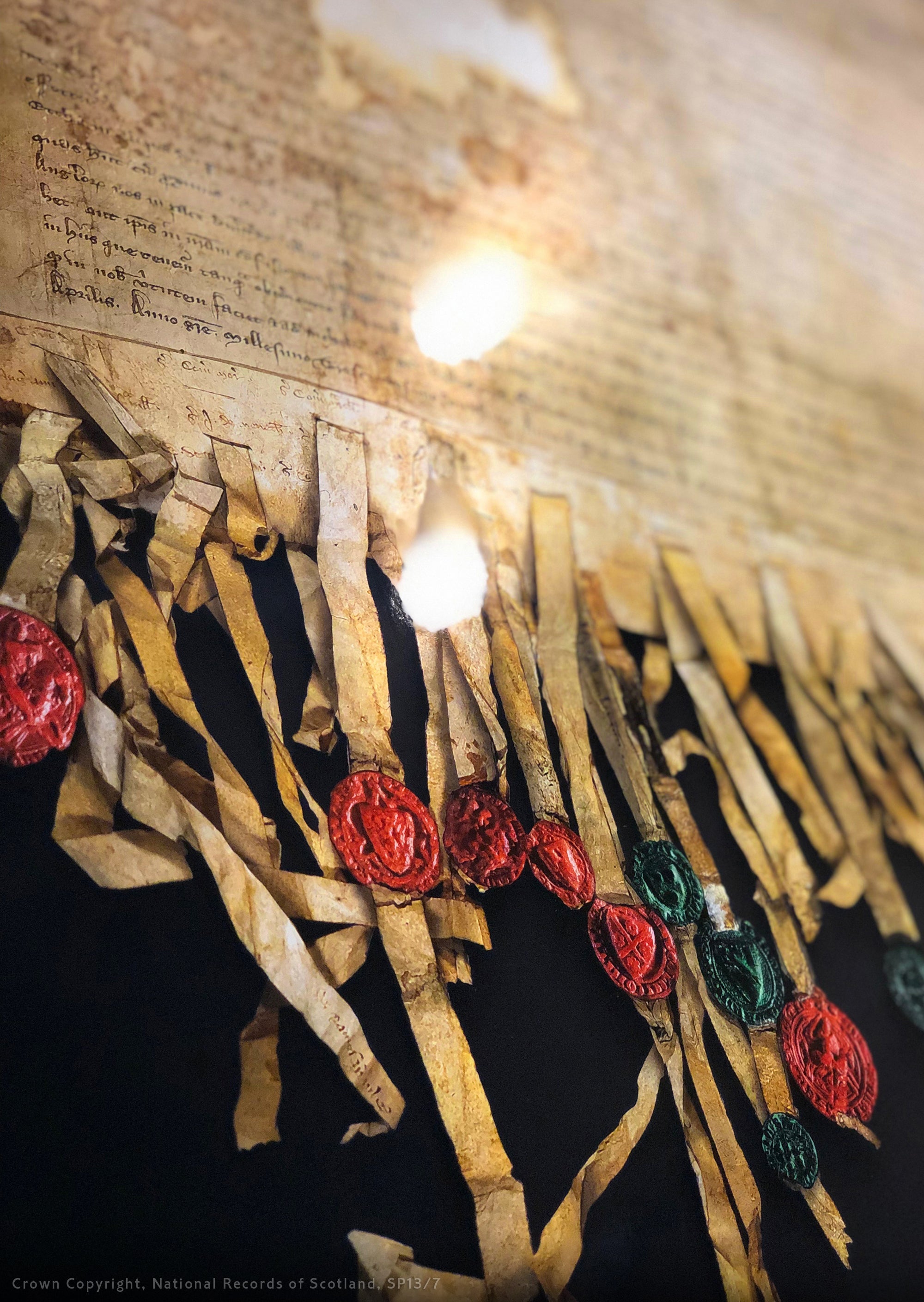 The DECLARATION OF ARBROATH - GOLD metallic print editions - Black Onyx - shining like gold leaf