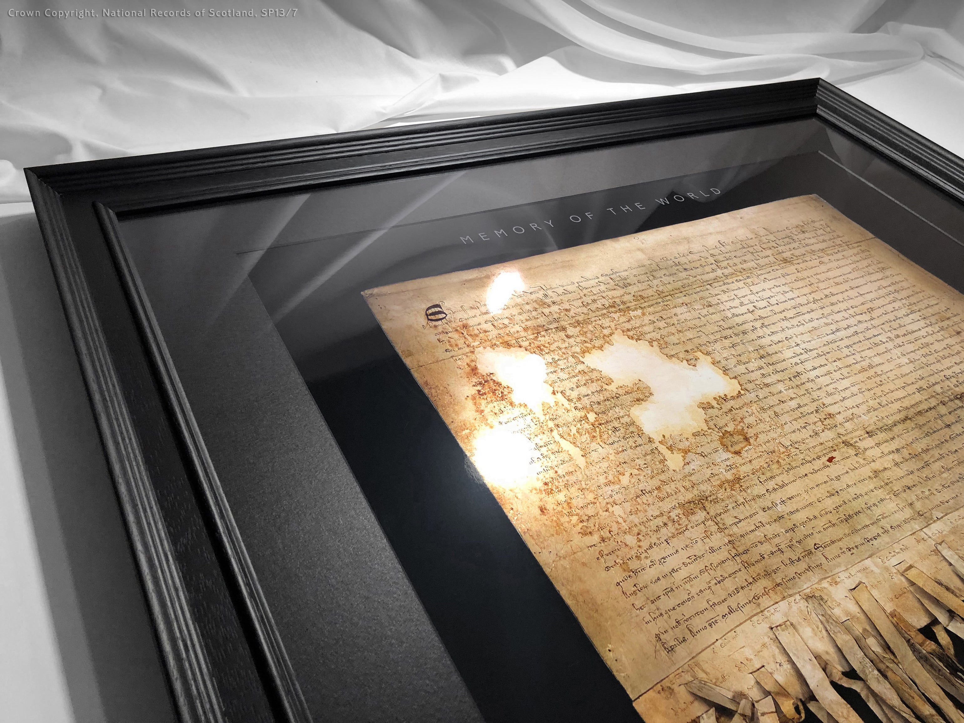 The Declaration of Arbroath Gold Limited edition metallic Silver coated prints - LED Laser - Black Onyx