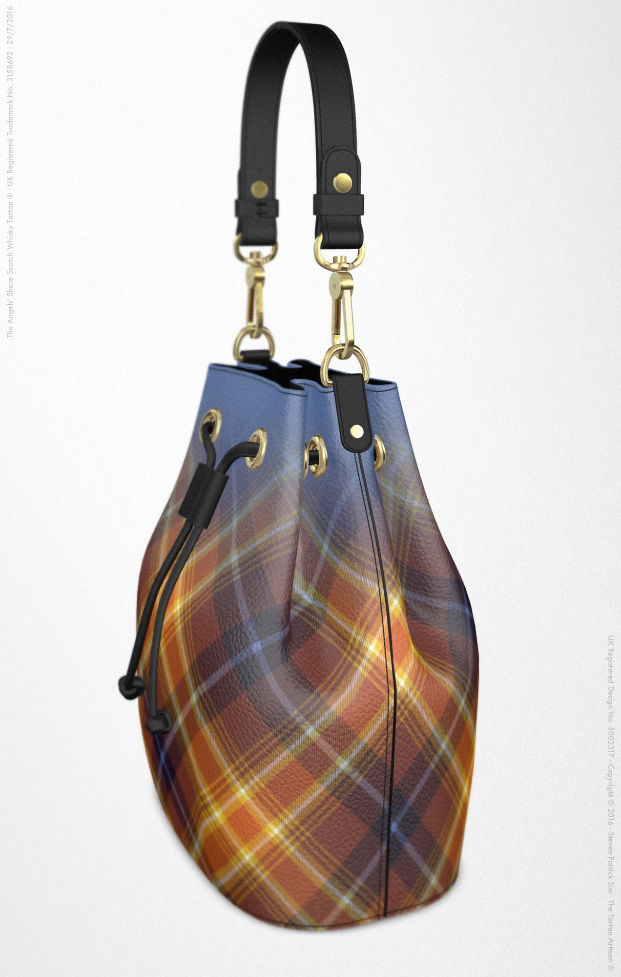 The Angels' Share Leather Bucket Designer Hand Bag - by Steven Patrick Sim, the Tartan Artisan - custom made