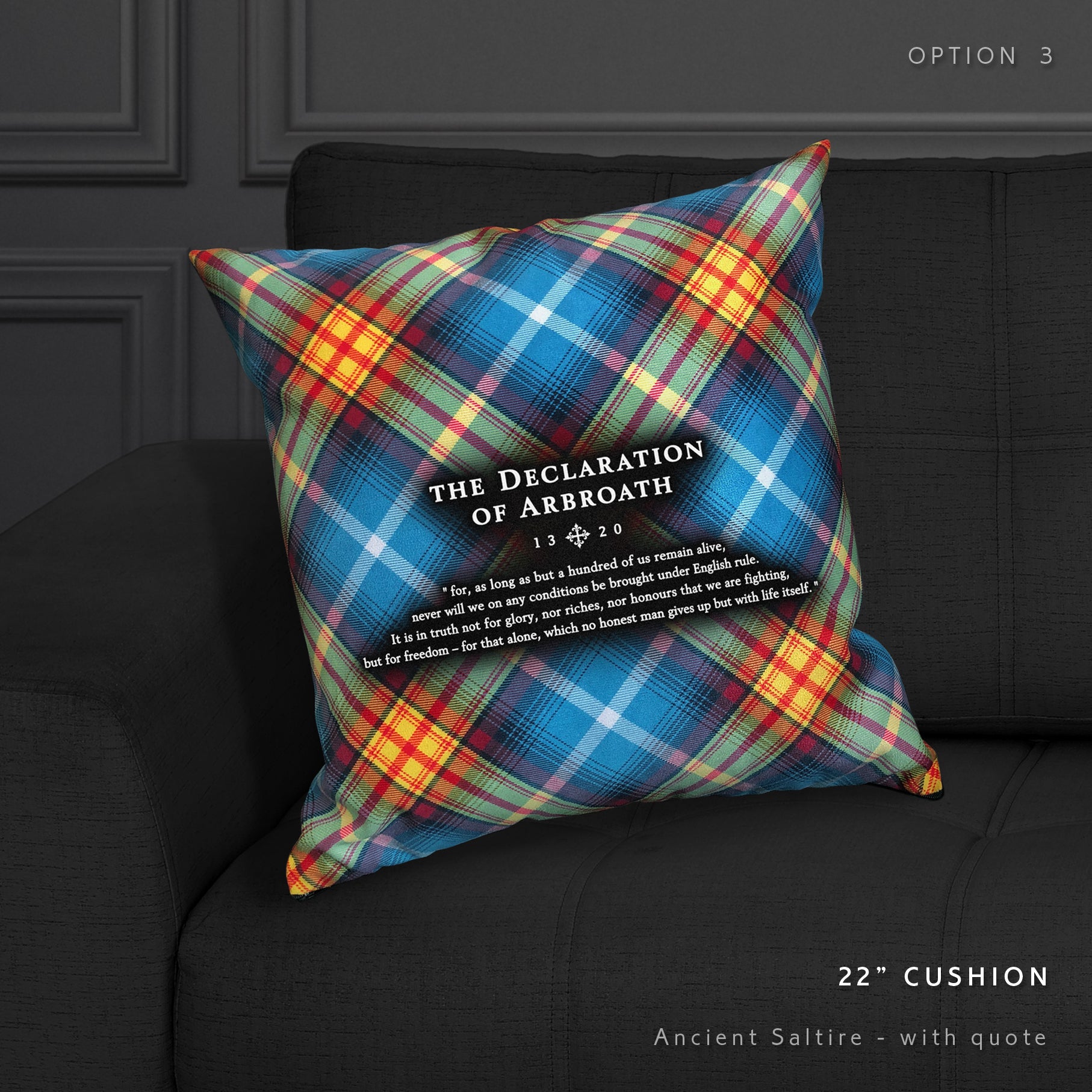 Tartan Arbroath Declaration cushion