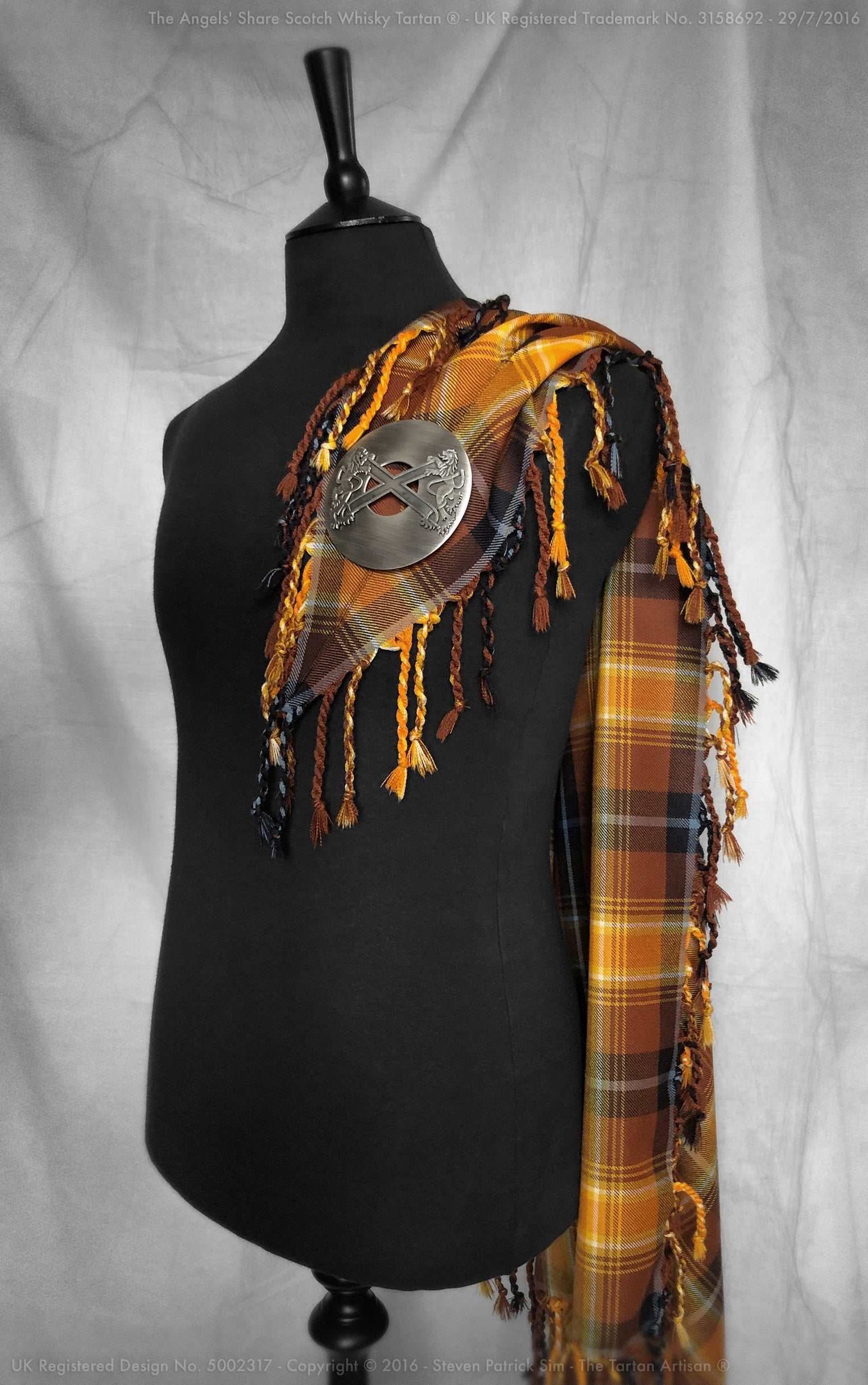 The Angels' Share Scotch Whisky Tartan Purled and Knotted Plaid by Steven Patrick Sim