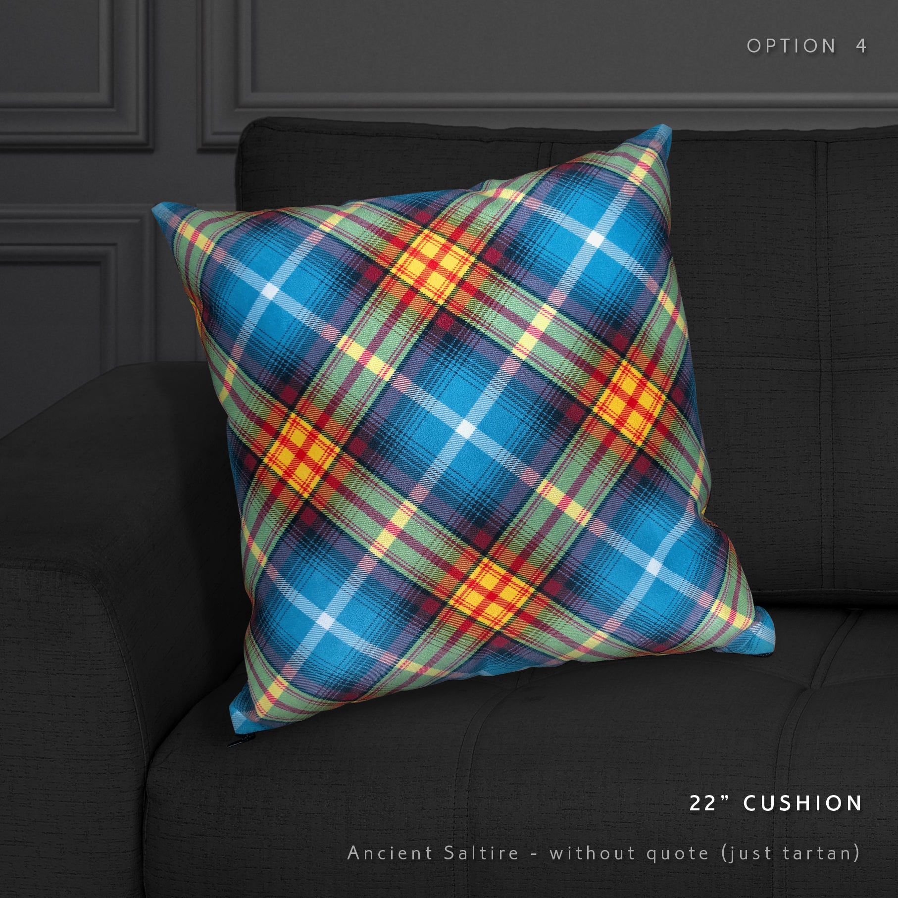 The Declaration tartan faux Suede cushion by the Tartan Artisan, Arbroath