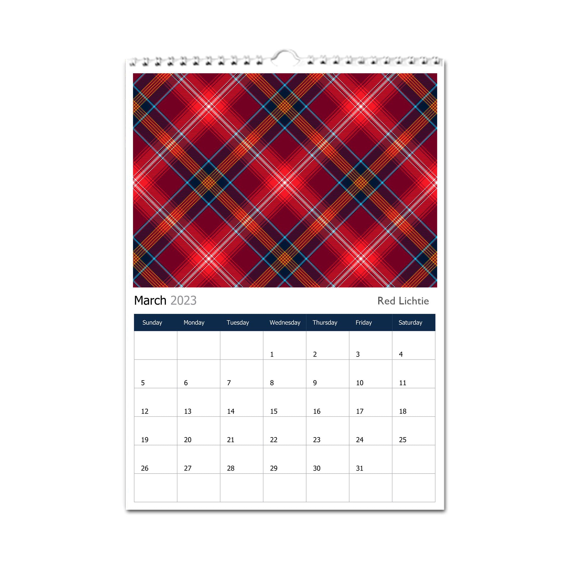 The Tartan Artisan perpetual CALENDAR - Red Lichtie Edition
