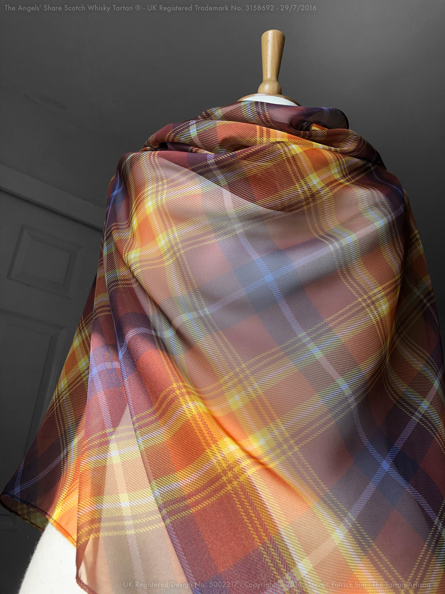 The Angels' Share Scotch Whisky Tartan® luxury Paris Chiffon Scarf