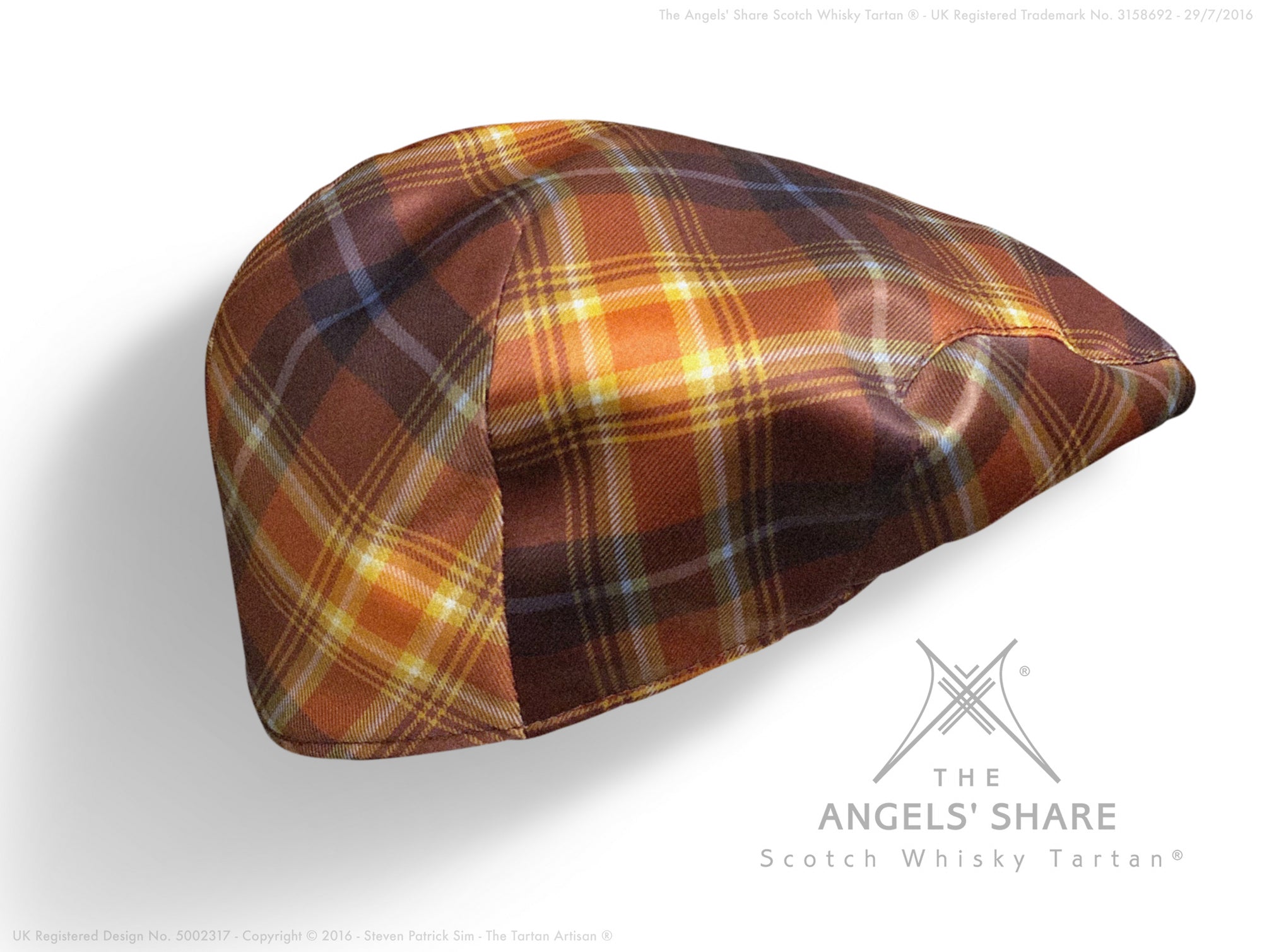 The Angels' Share Scotch Whisky Tartan® Suede Barnton Flat Country Cap made in Scotland