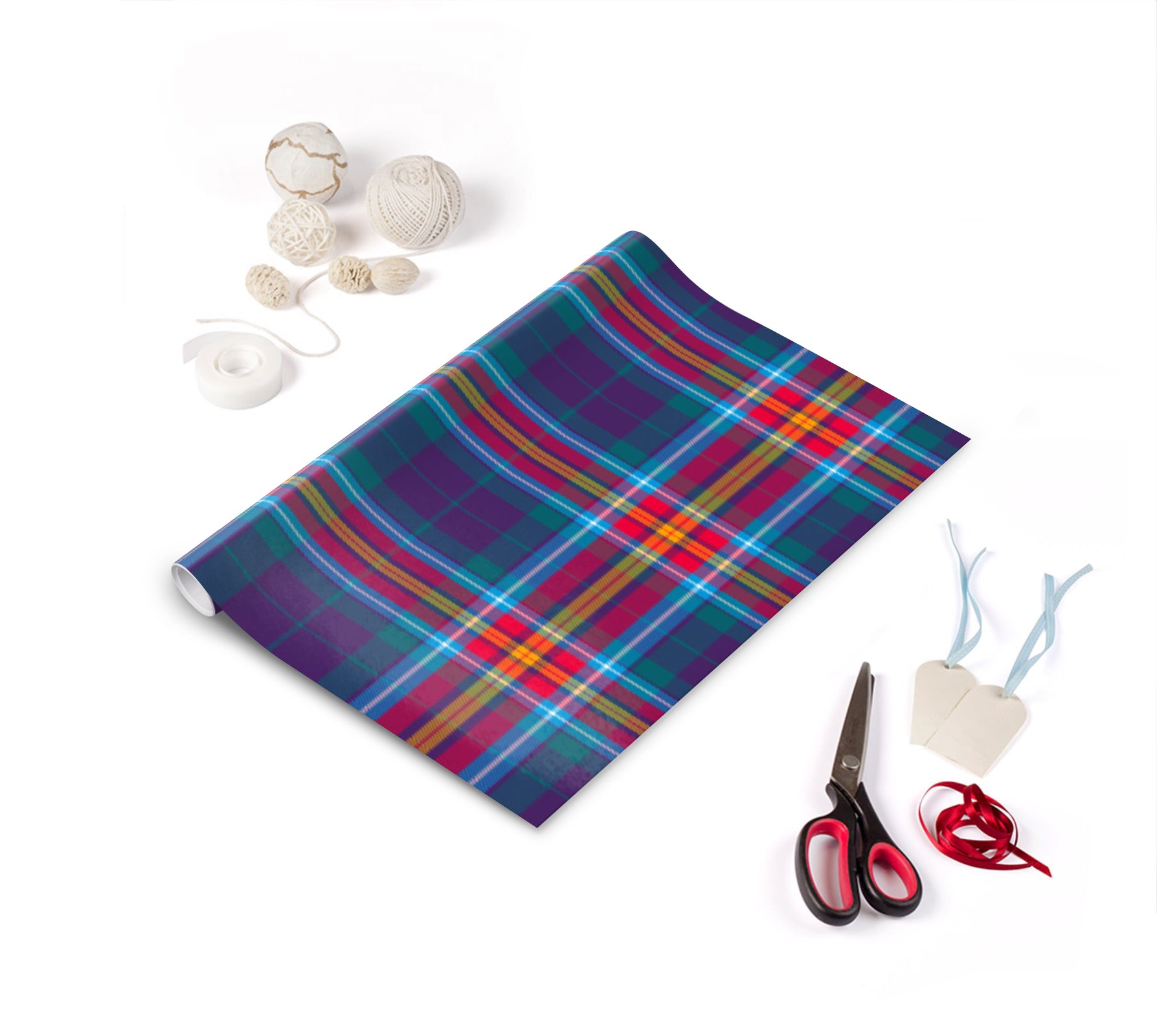 Designer wrapping paper exclusive to the Tartan Artisan ®. Featuring the Alba gu bràth tartan (Scotland Forever), created in 2019 to celebrate a multi-cultural and prosperous Scotland... looking to the future with a sense of openness and optimism