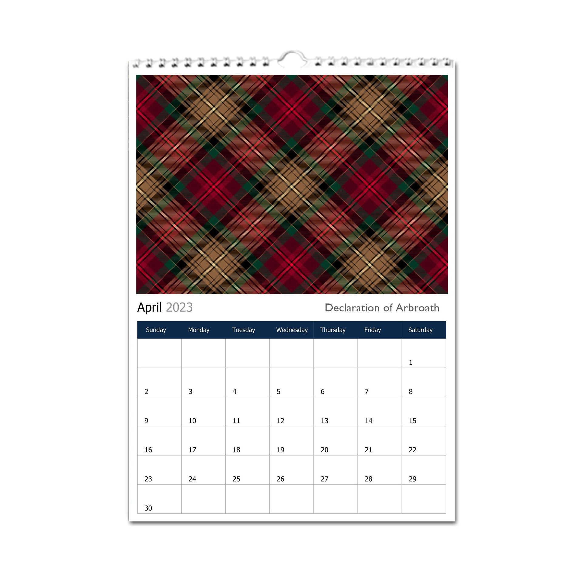 The Tartan Artisan perpetual CALENDAR - Declaration of Arbroath Edition