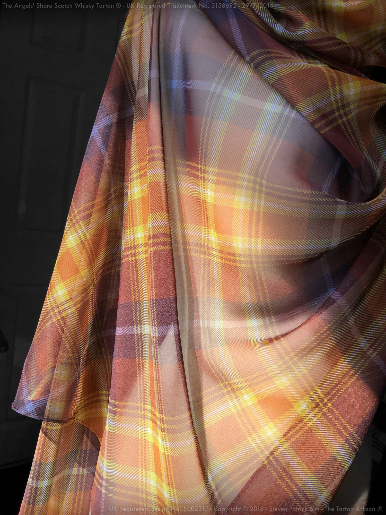 The Angels' Share Scotch Whisky Tartan® Paris Chiffon Scarf by Steven Patrick Sim the Tartan Artisan Arbroath