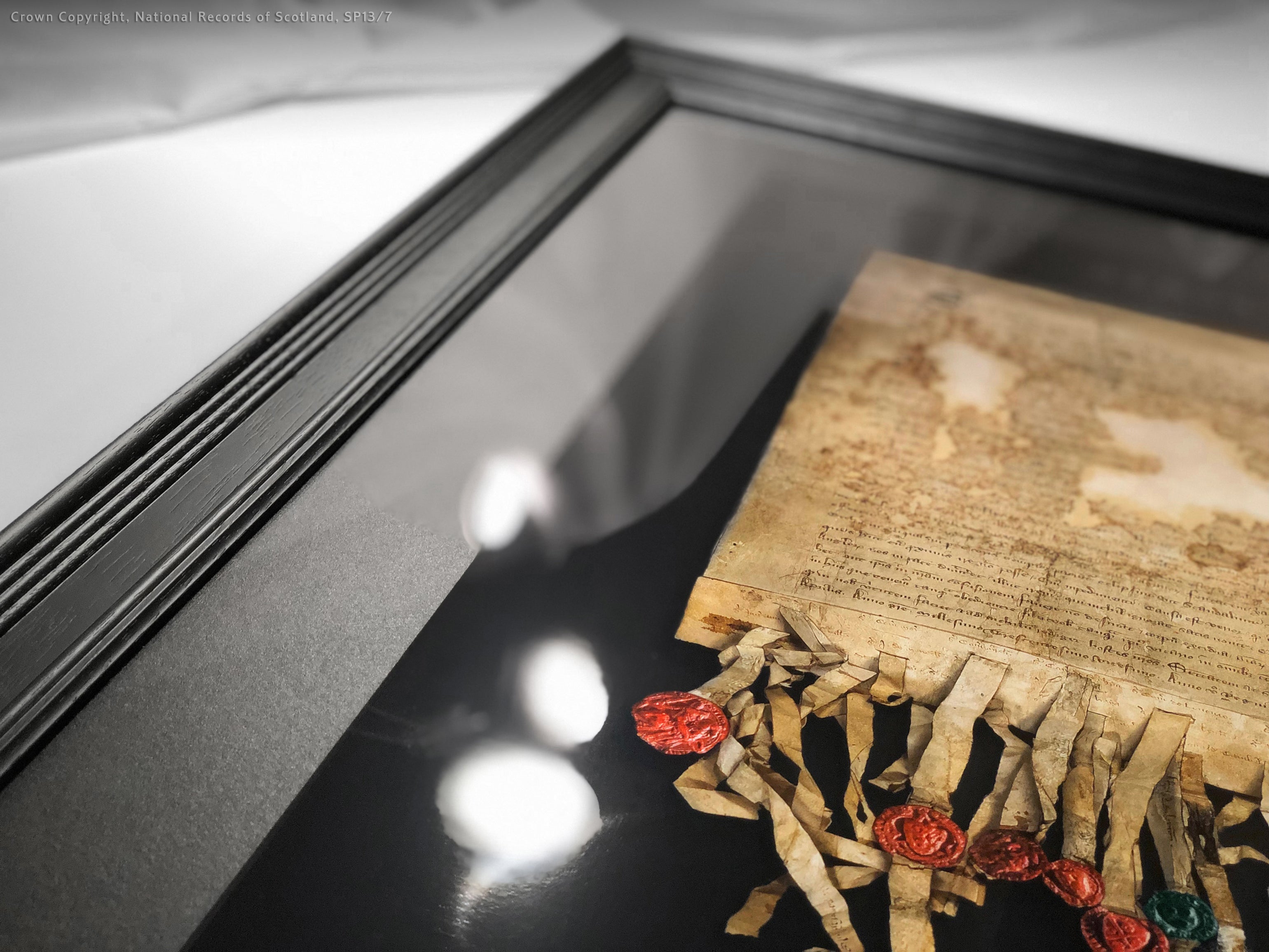 The Declaration of Arbroath Gold Metallic Print Editions - Black Onyx - with non reflective fine art glass