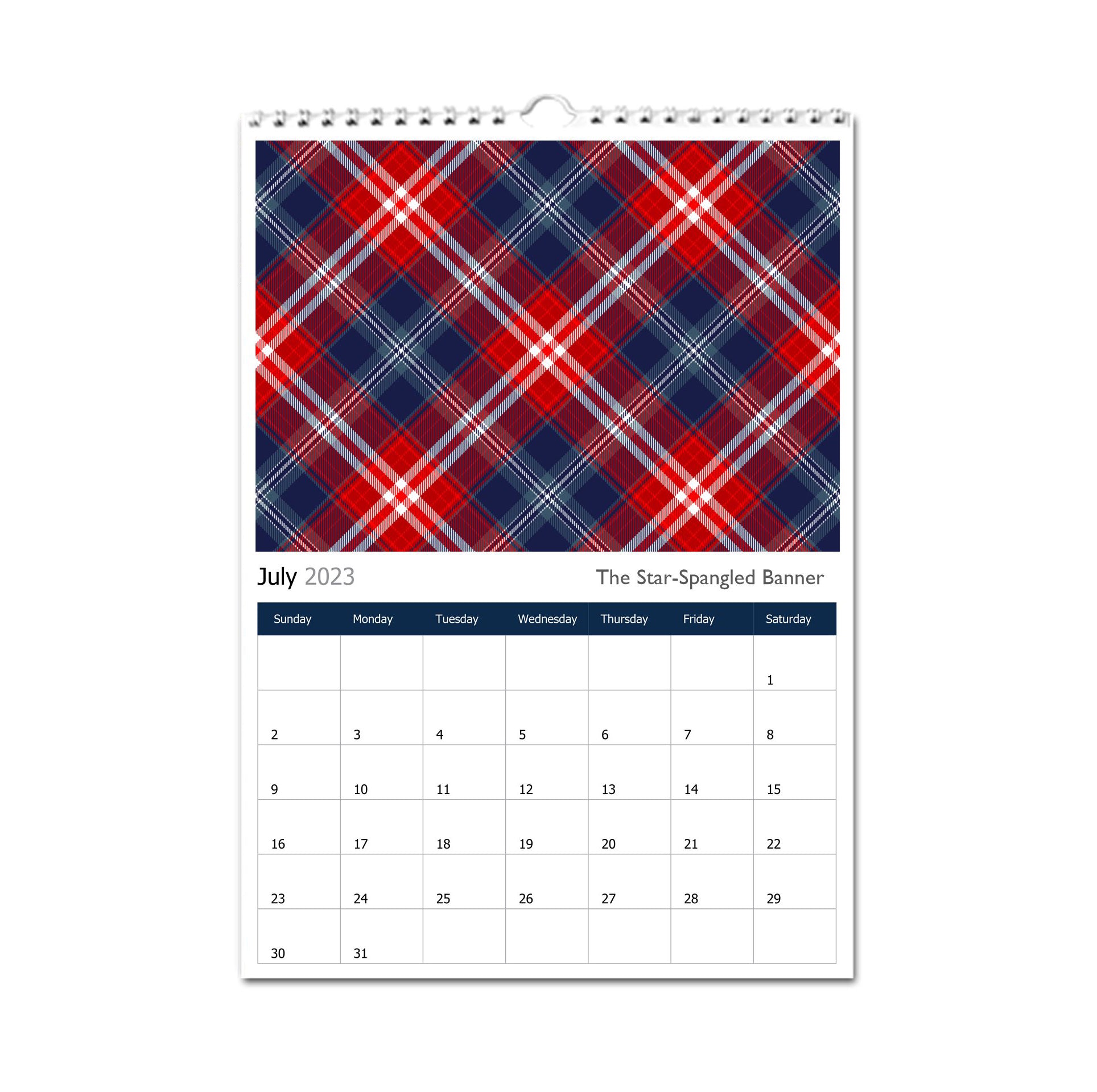 The Tartan Artisan perpetual CALENDAR - The Star-Spangled Banner Edition