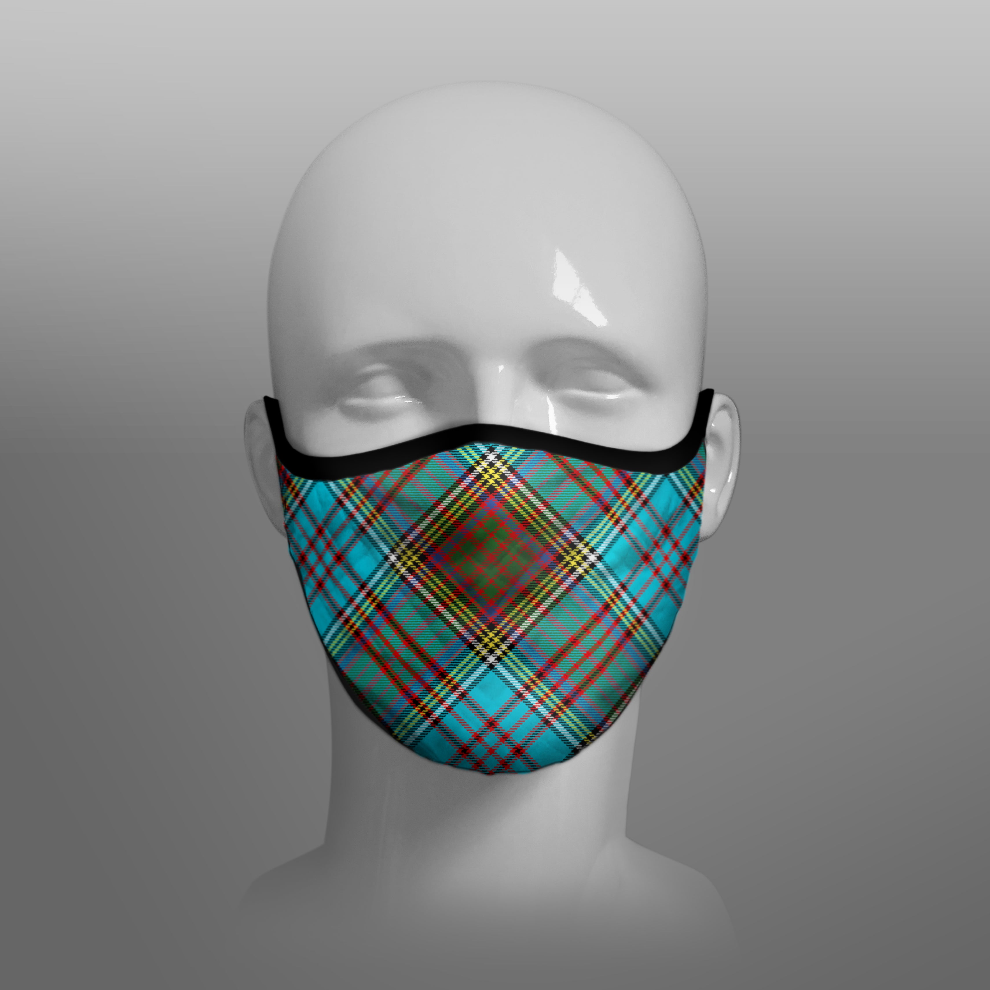 Anderson Ancient Tartan custom face mask by Steven Patrick Sim the Tartan Artisan - Stevie Tartan Guy - Arbroath