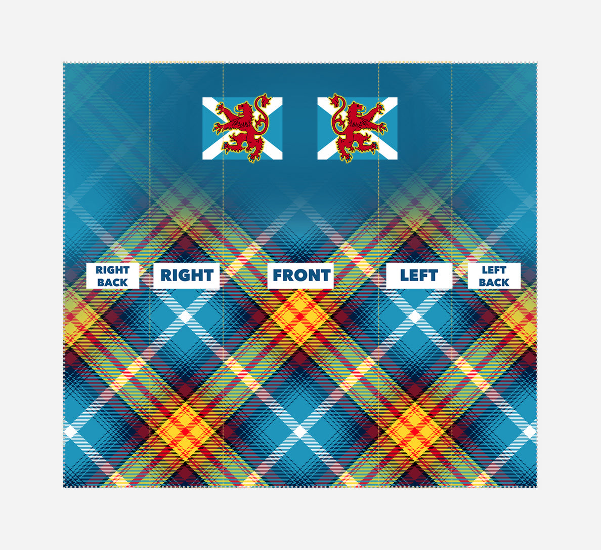 LION RAMPANT SALTIRE Azure