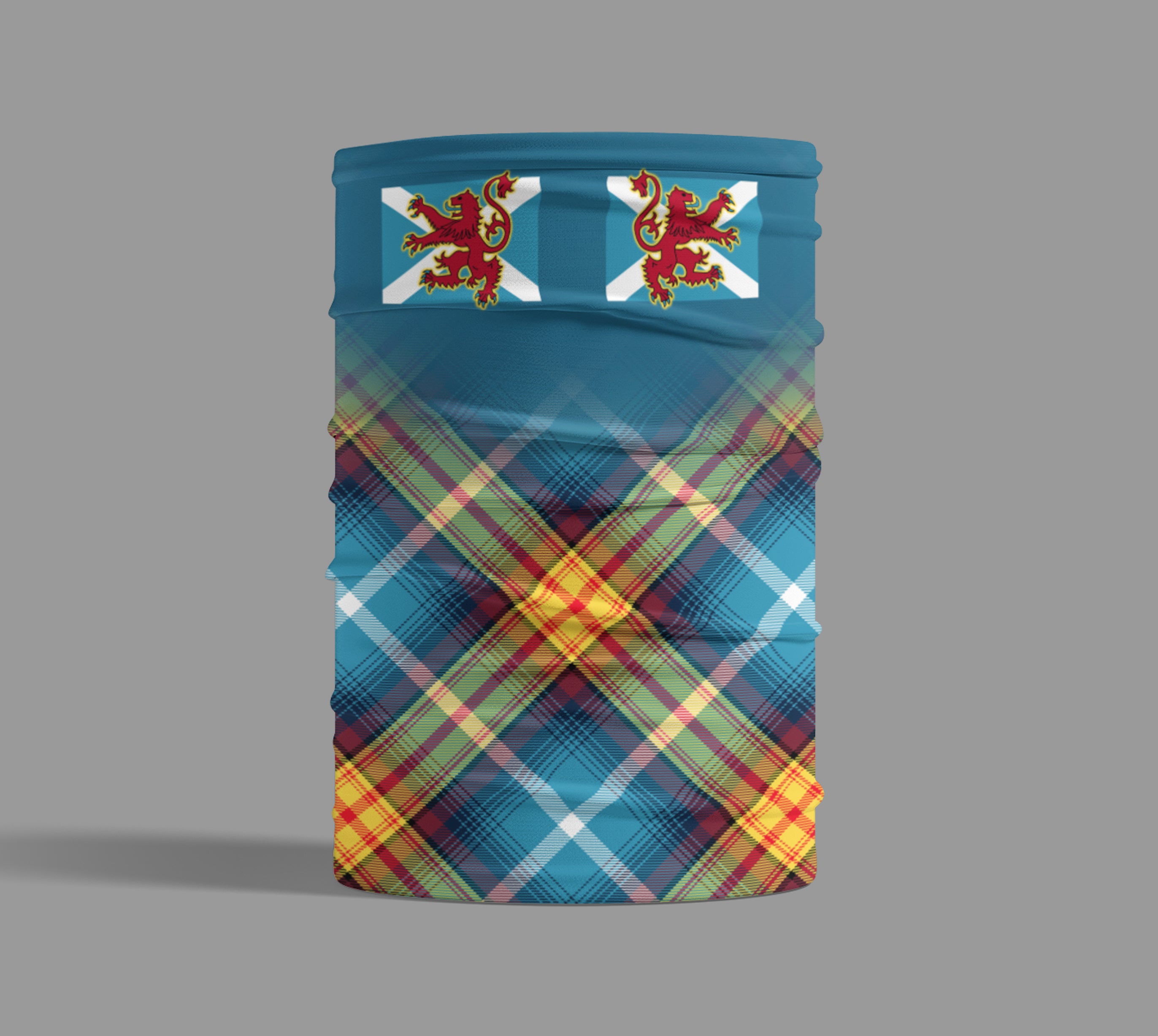 Azure Saltire & Lion Rampant Neck Gaiter Bandana Snood