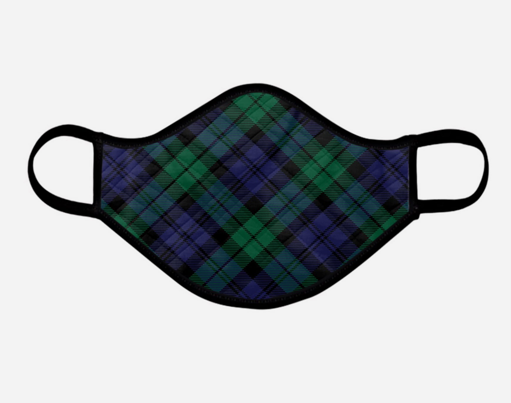 Black Watch Tartan Custom Facemask - Extra Large - by Steven Patrick Sim - the Tartan Artisan - Scotland Arbroath Angus