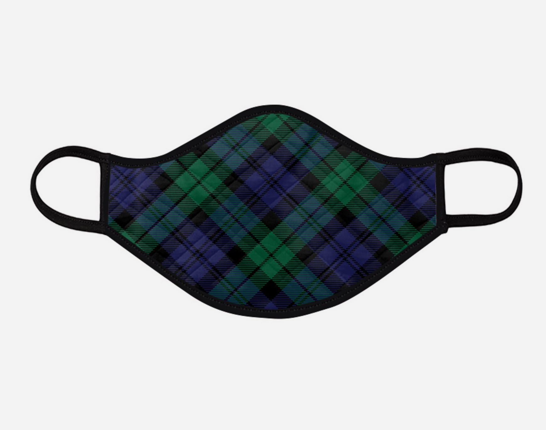 Black Watch Tartan Custom Facemask - Large - by Steven Patrick Sim - the Tartan Artisan - Scotland Arbroath Angus
