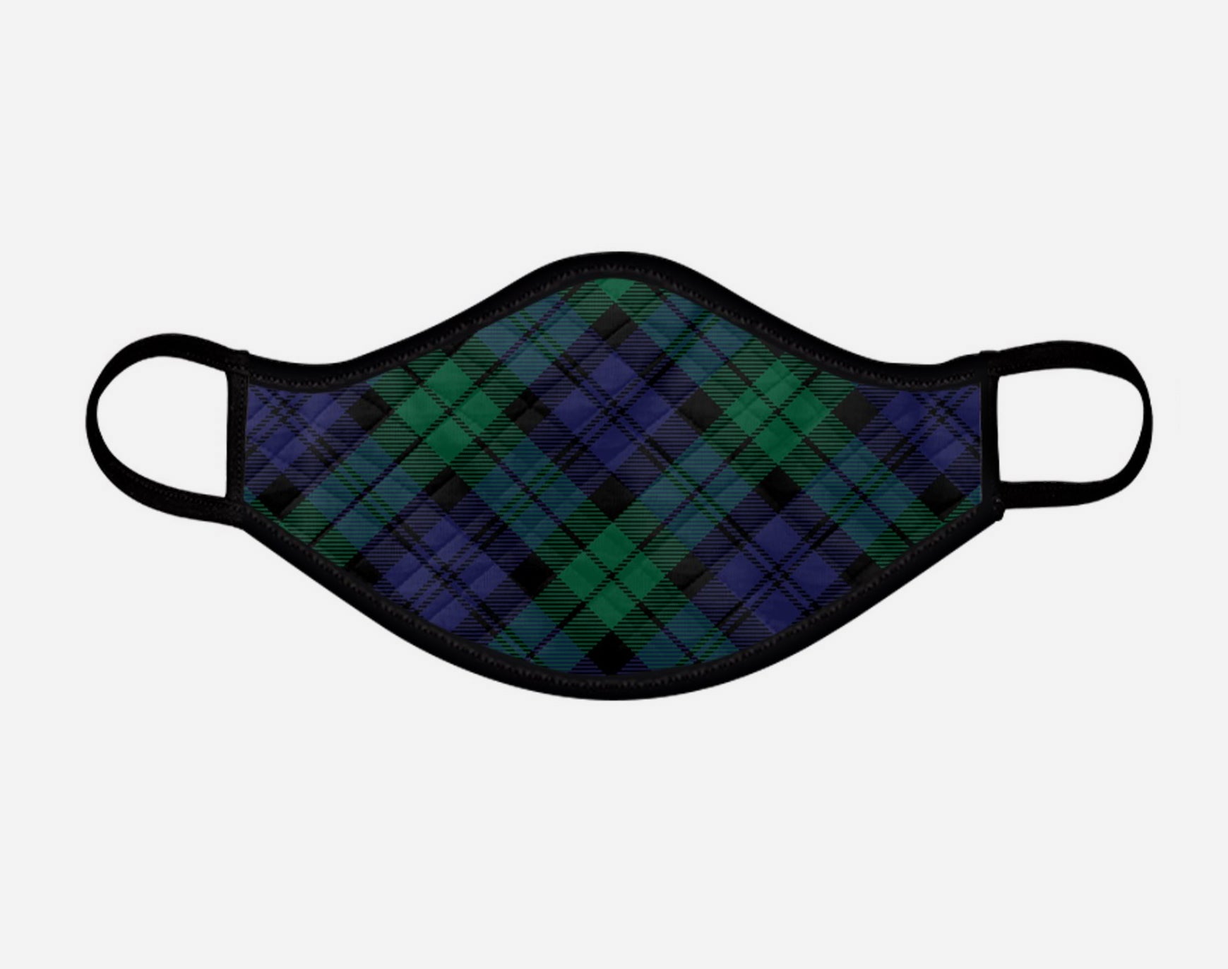 Black Watch Tartan Custom Facemask - Medium - by Steven Patrick Sim - the Tartan Artisan - Scotland Arbroath Angus
