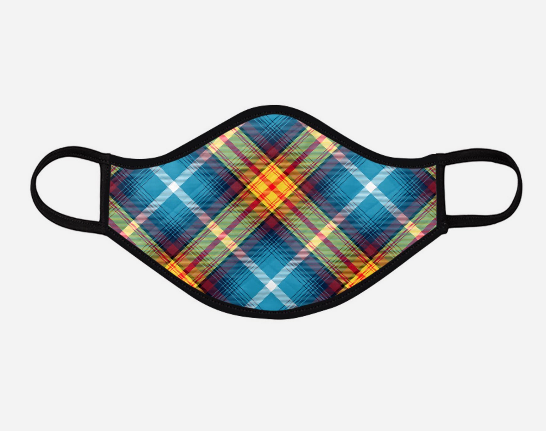 The Declaration of Scottish Independence Arbroath 6th April 1320 - YES IT'S TIME - Alba Gu Brath - Pro EU - European Union - Nicola Sturgeon - Contoured Tartan custom printed face mask - Large - by the Steven Patrick Sim Tartan Artisan - Stevie Tartan Guy Arbroath, Scotland