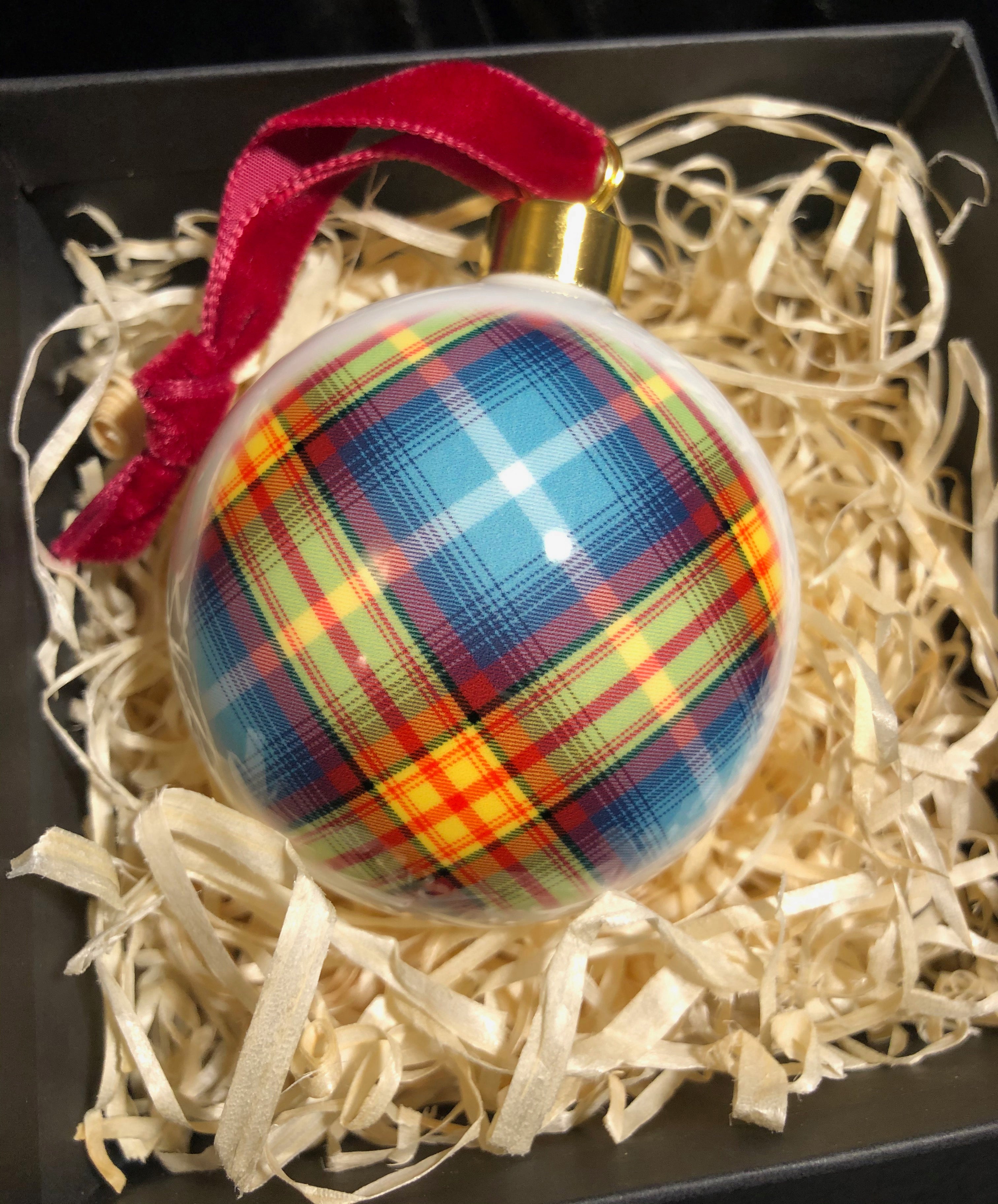 Declaration Tartan Christmas Bauble - by Steven Patrick Sim 1