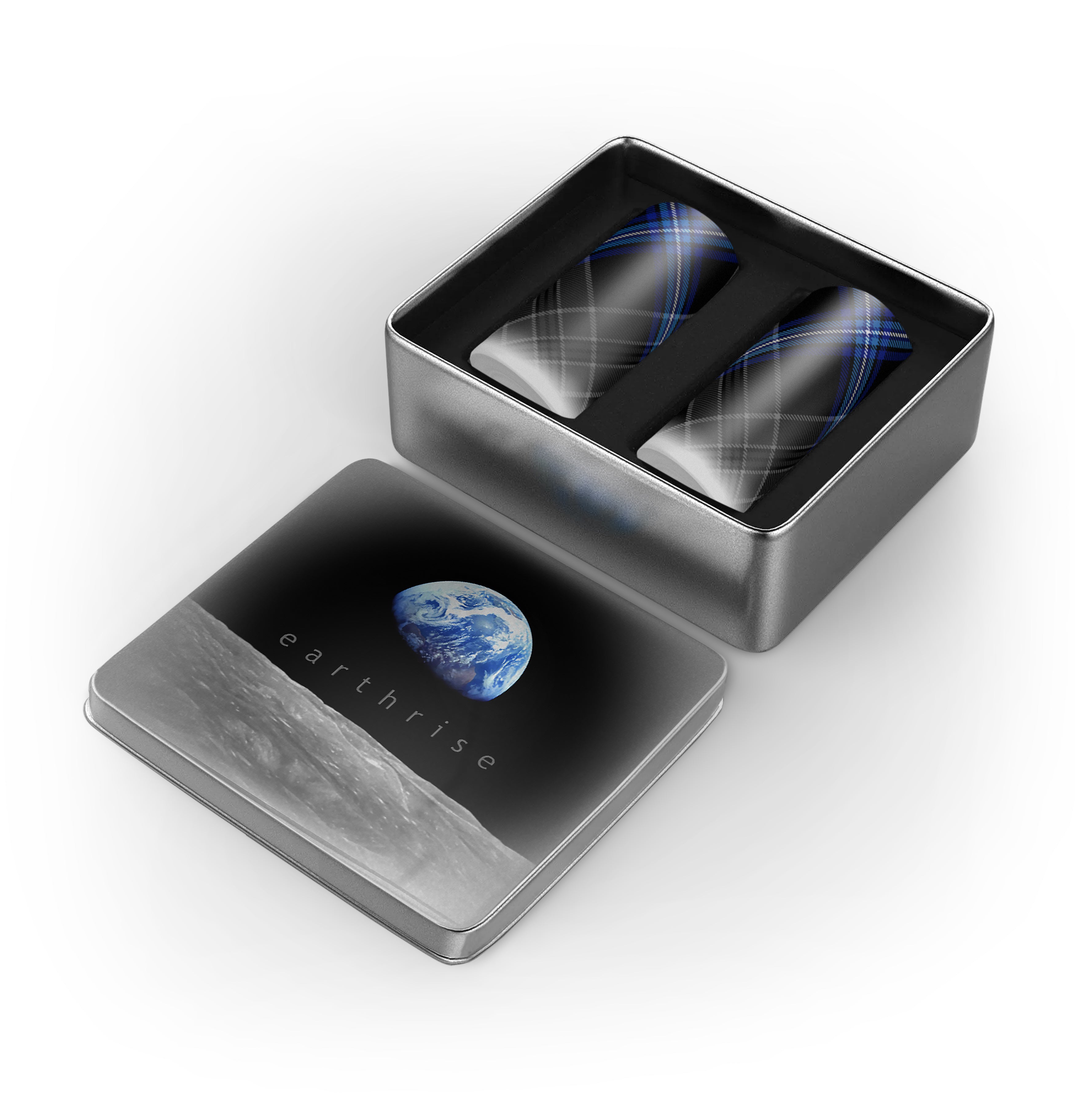 Earthrise 2.0 Tartan Tequila Shot Glass Shooter-Style x2