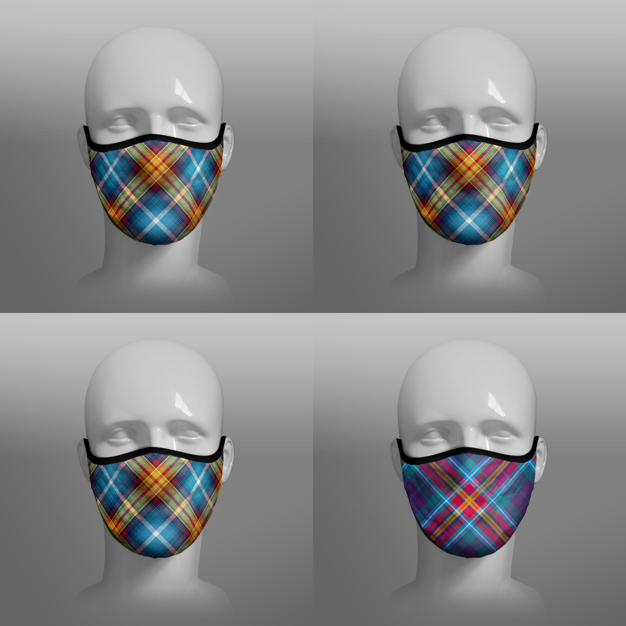 Tartan Face coverings face masks by Steven Patrick Sim the Tartan Artisan - including Declaration of Arbroath Scottish Independence - YES Alba Gu Brath