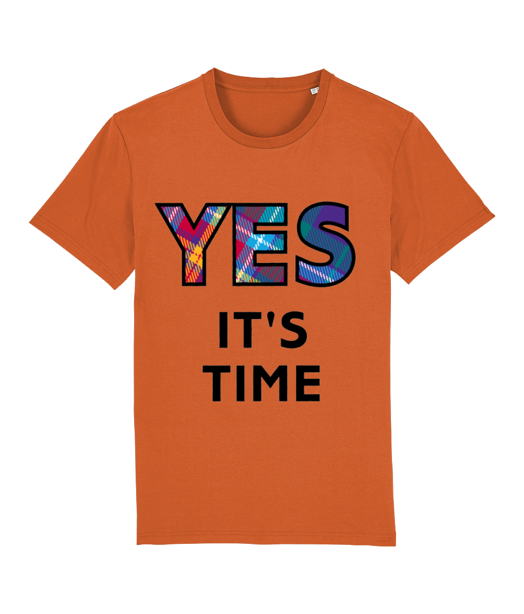 YES tartan Orange T-Shirt - black logo