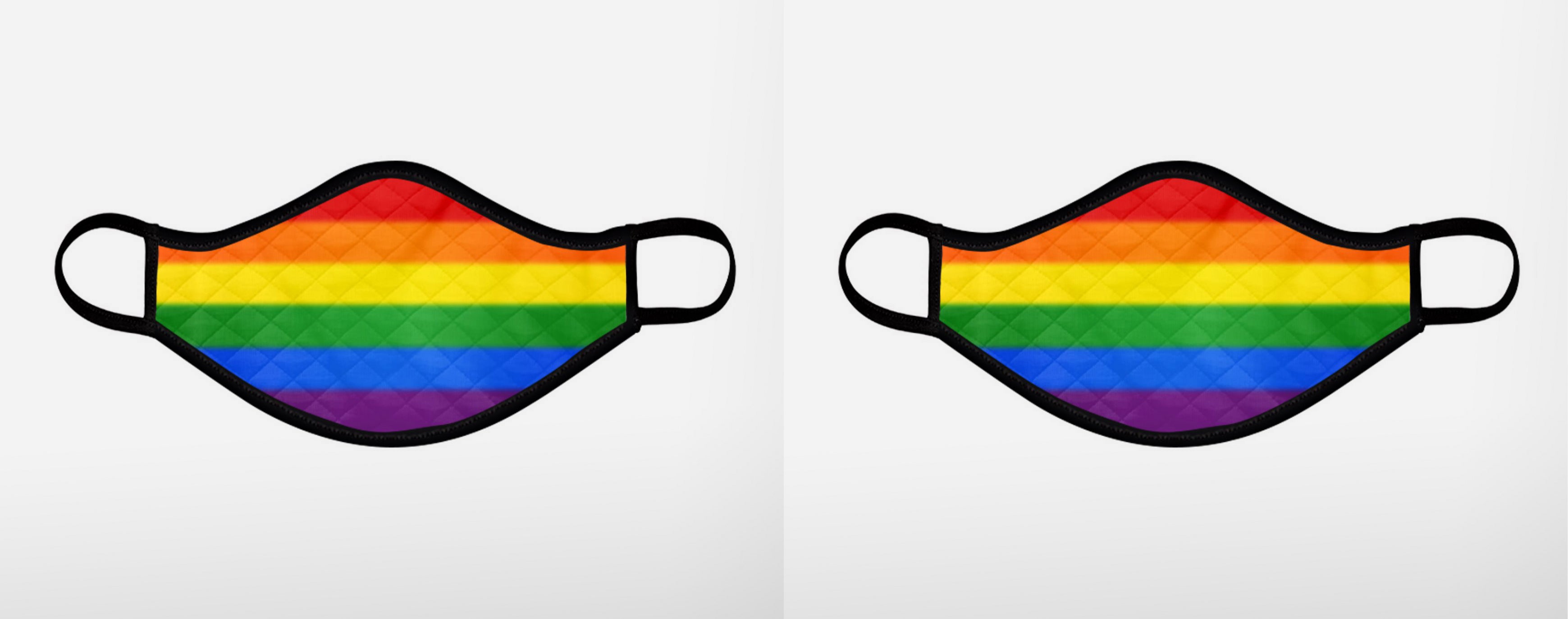 Gay Pride custom printed face mask - Medium - twin pack