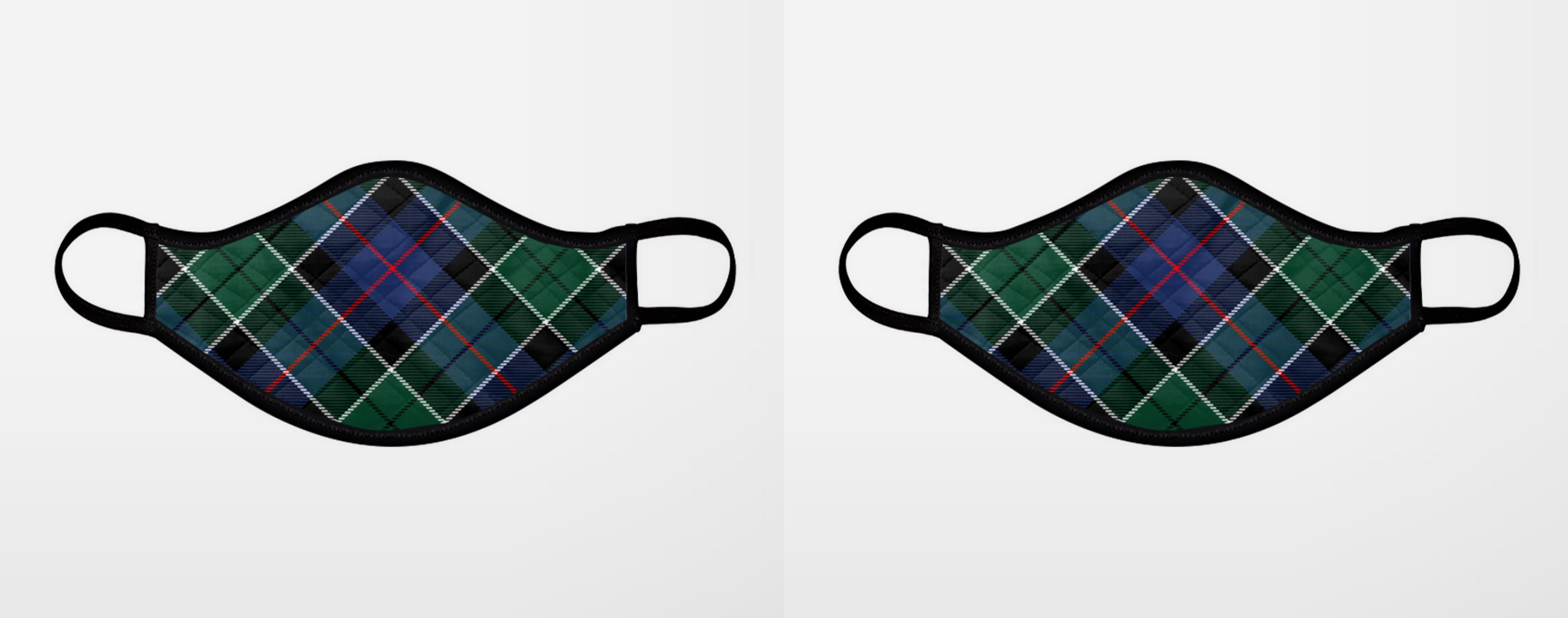 Leslie Hunting Tartan Contoured Face Mask ✓