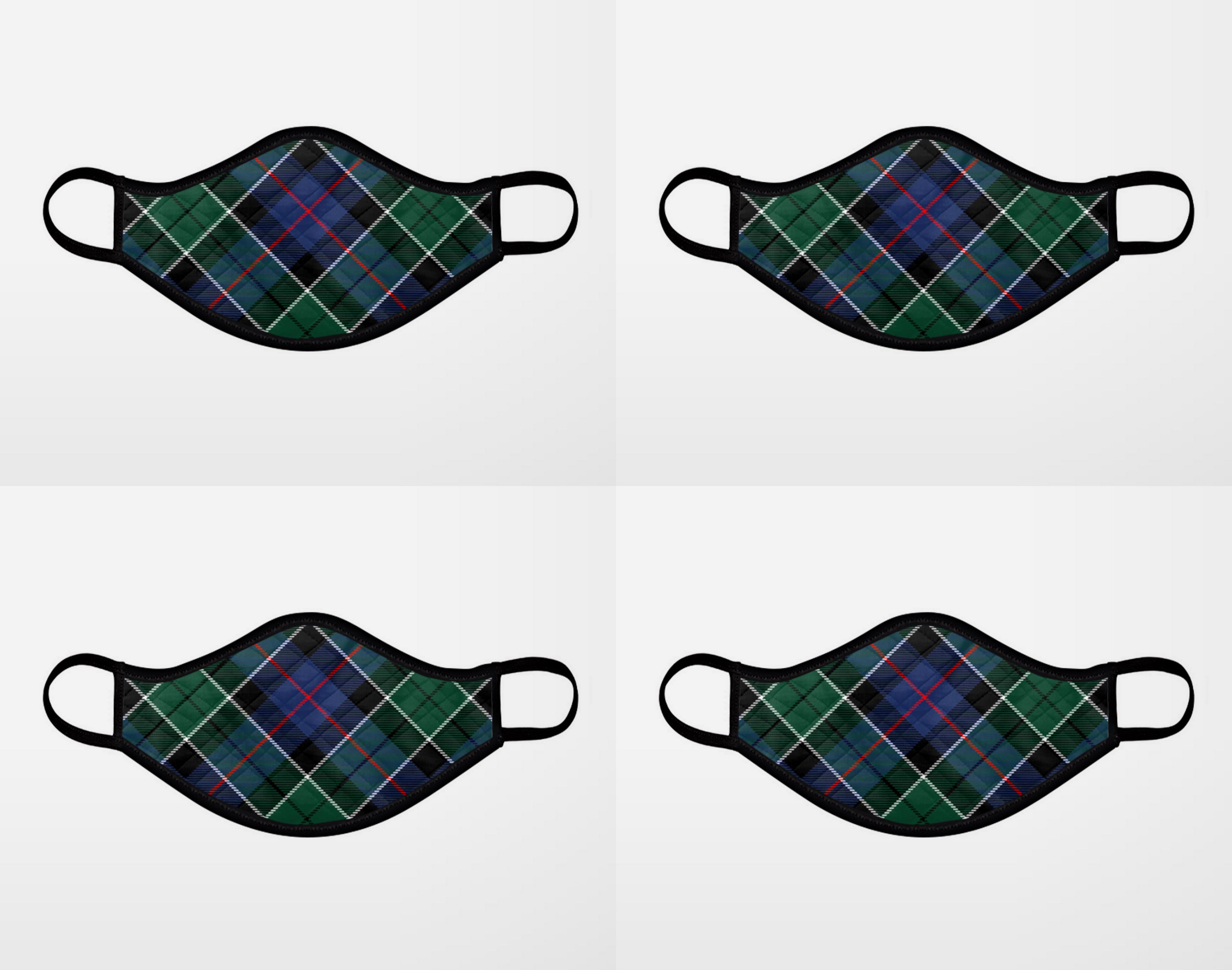 Leslie Hunting Tartan Contoured Face Mask ✓
