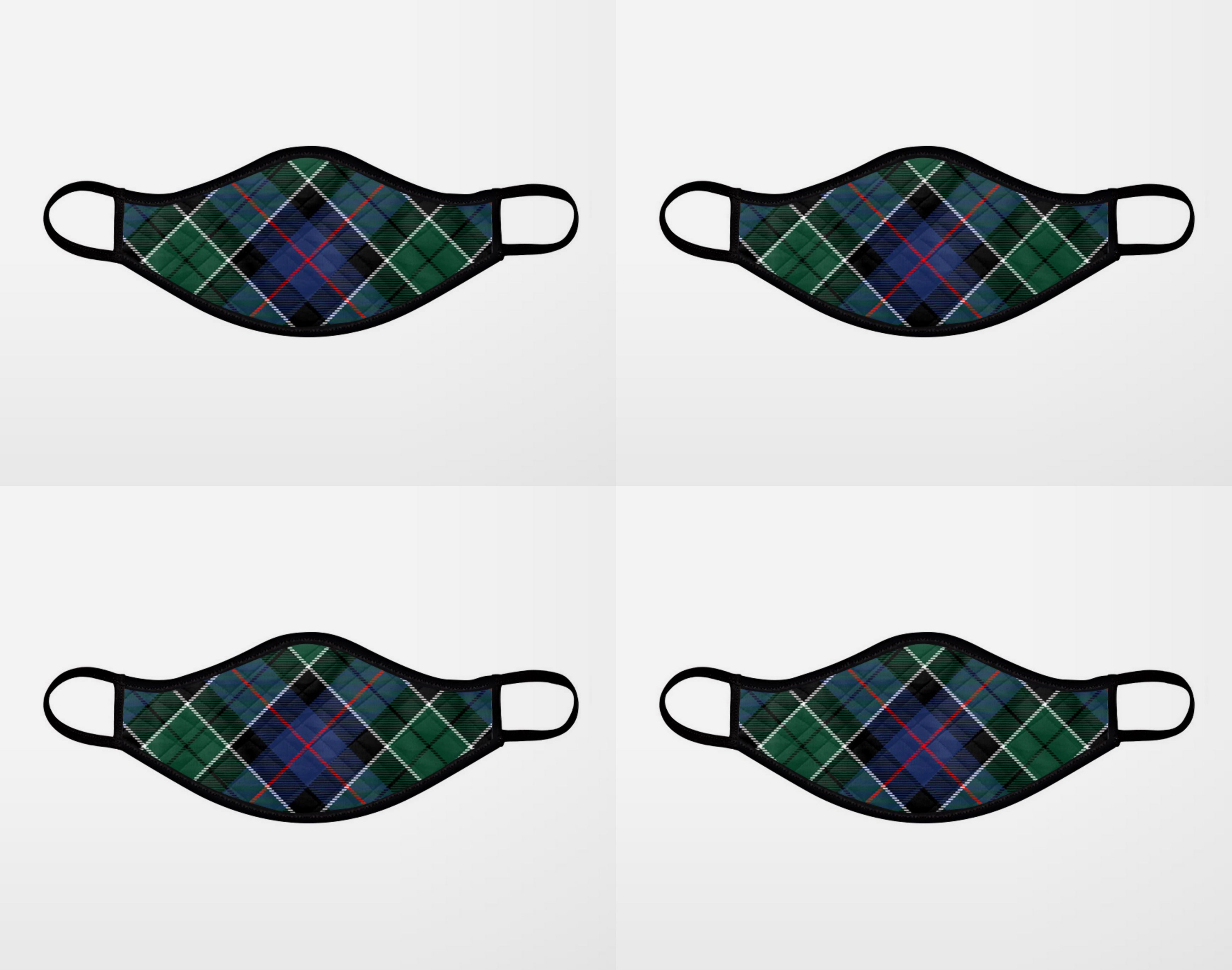 Leslie Hunting Tartan Contoured Face Mask ✓