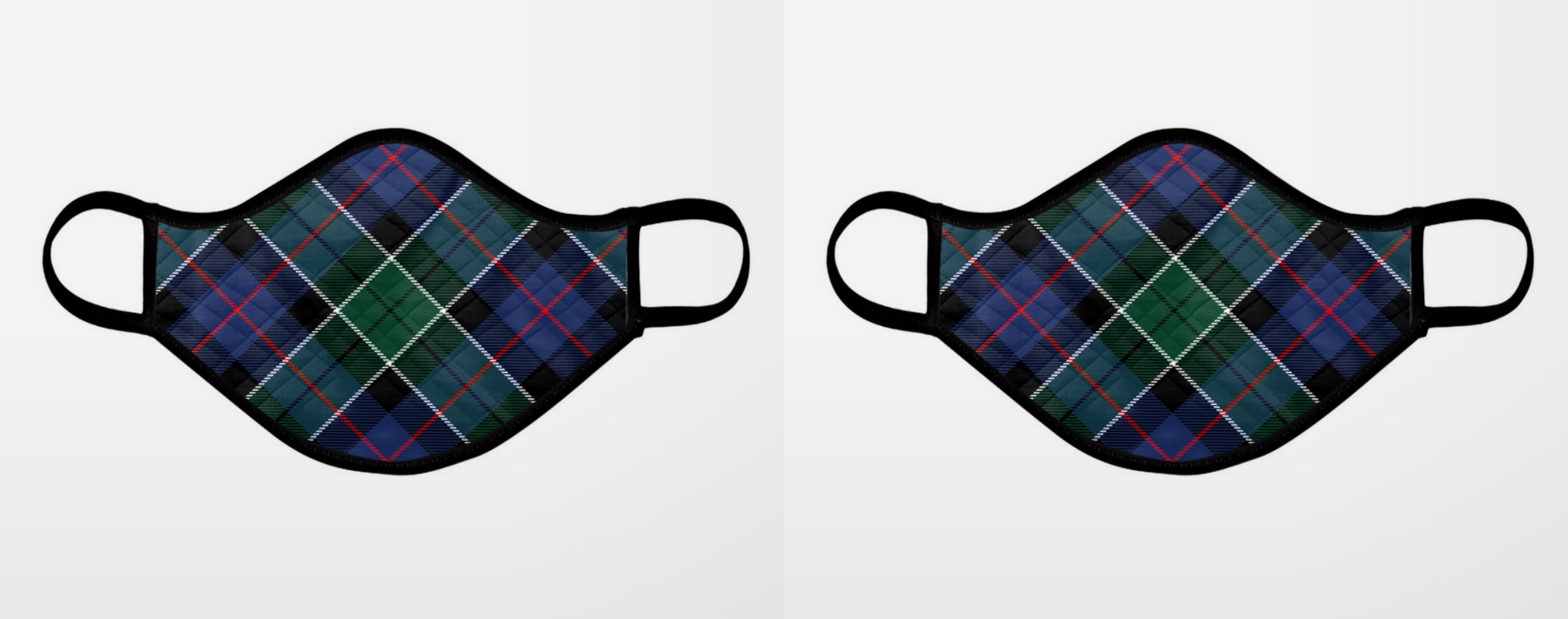 Leslie Hunting Tartan Contoured Face Mask ✓