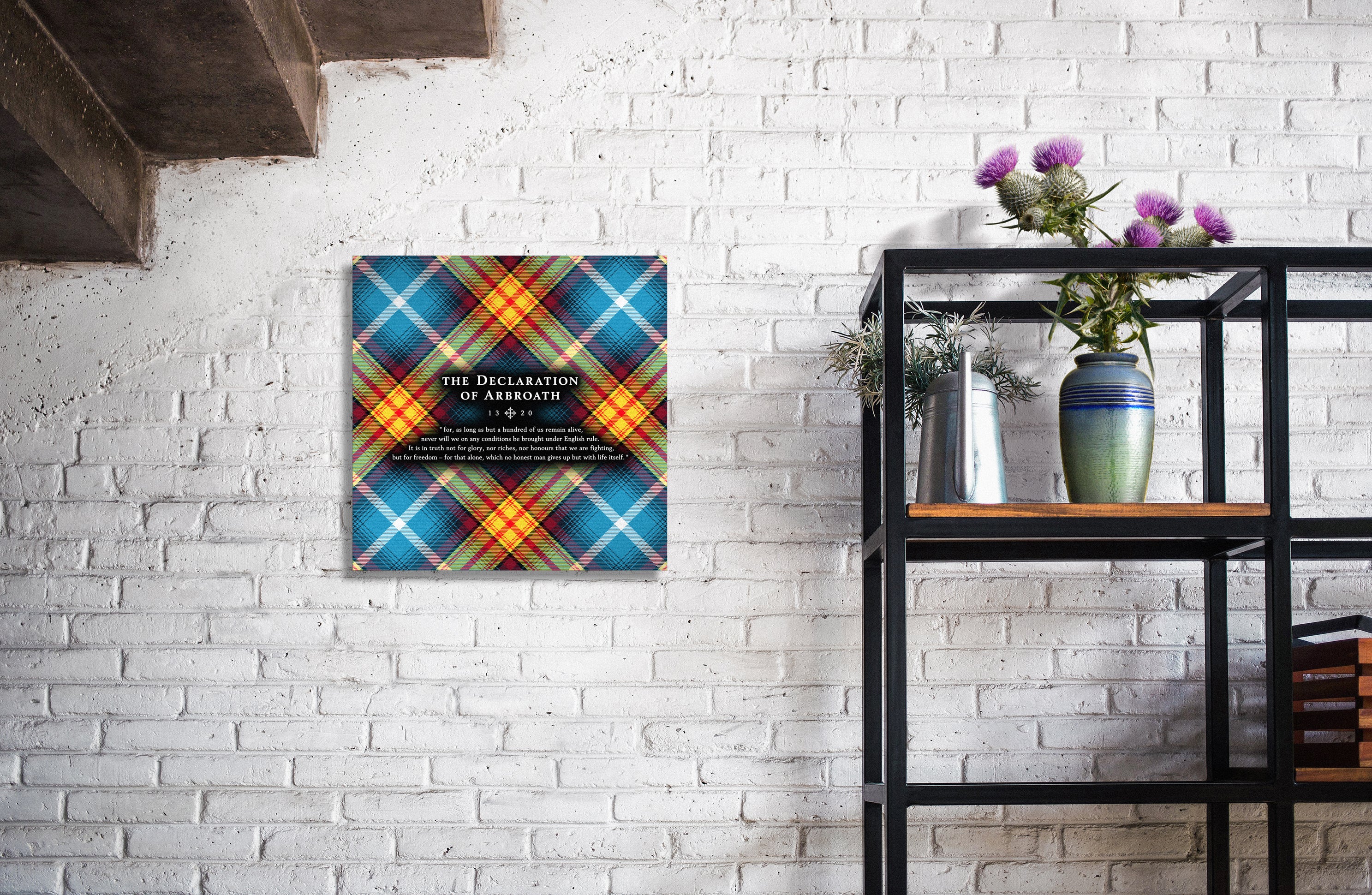 Lion Rampant - Declaration Tartan 16" Stretched Canvas
