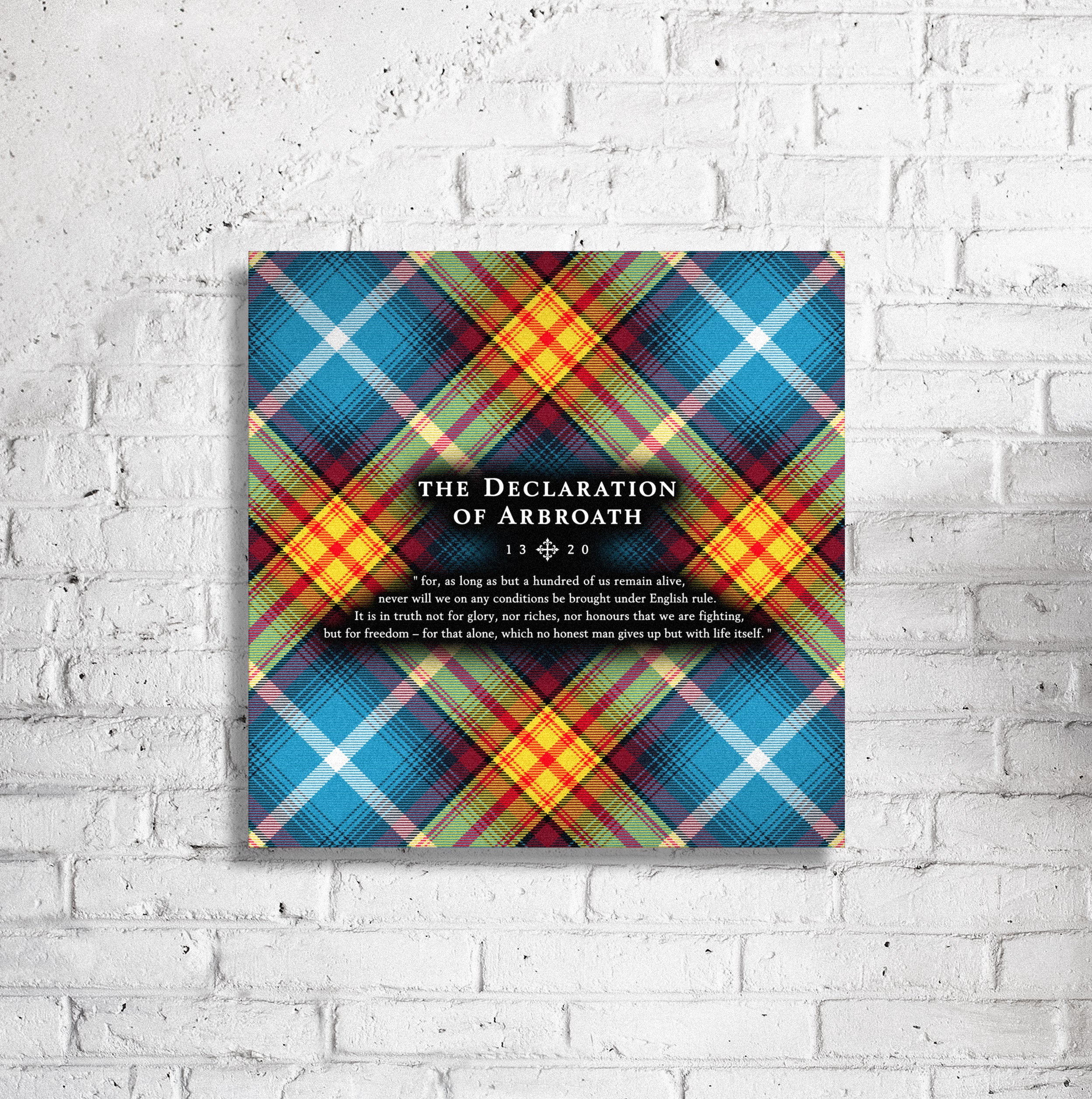 Lion Rampant - Declaration Tartan 16" Stretched Canvas