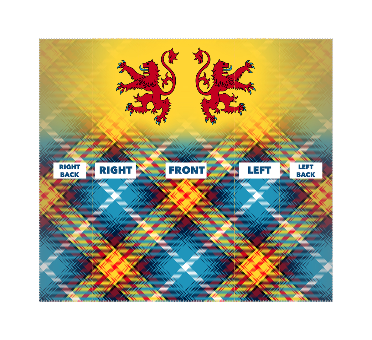 Lion Rampant Declaration Neck Gaiter printed areas