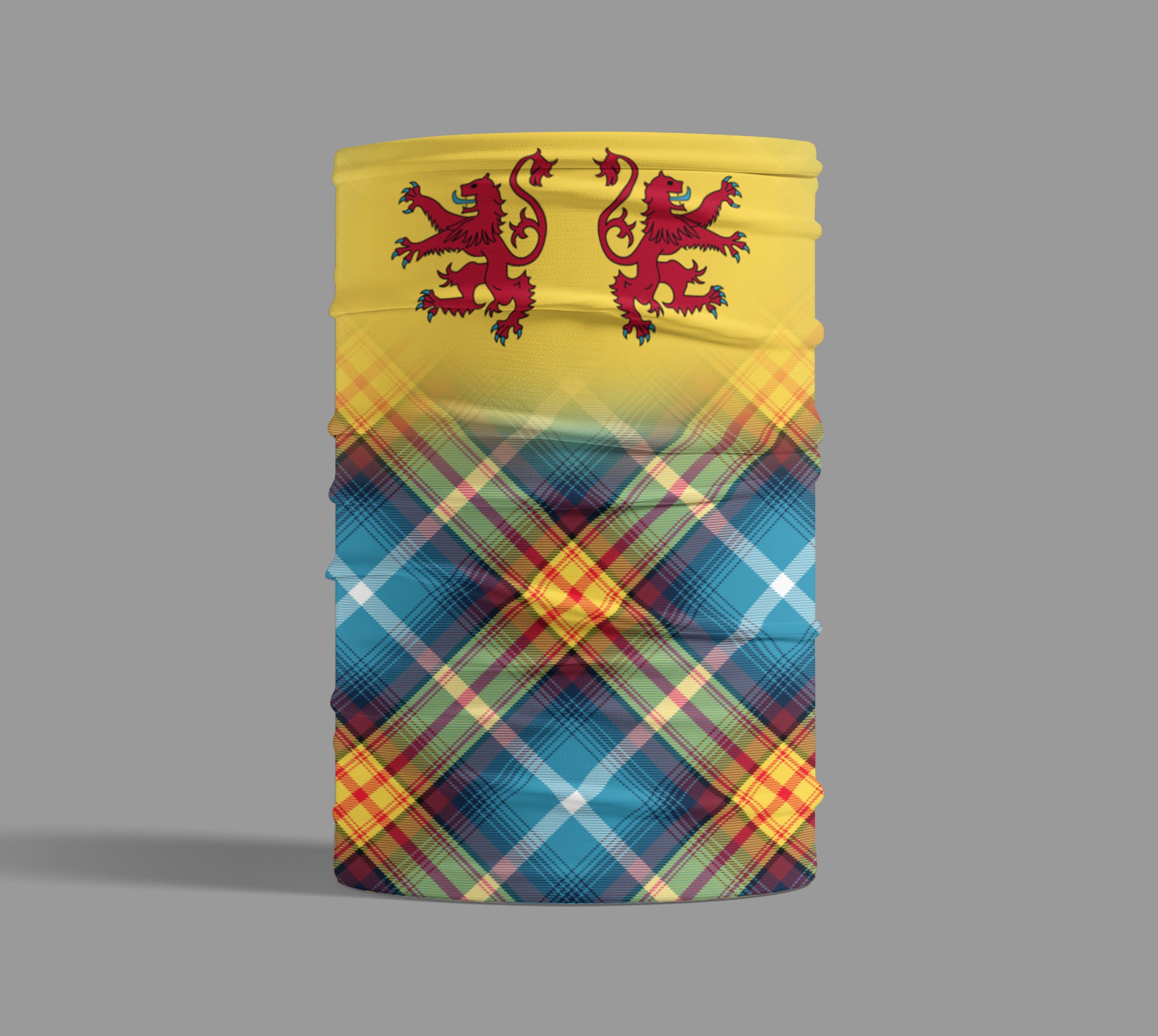 Lion Rampant Declaration Tartan Neck Gaiter Bandana Snood