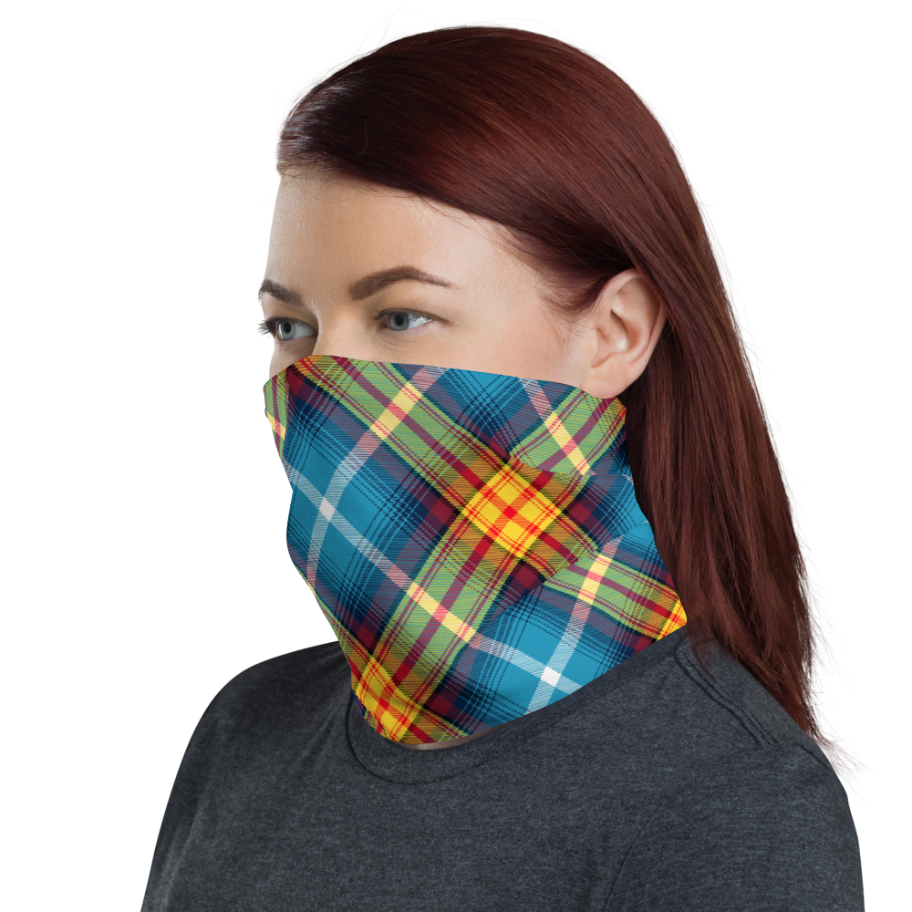 Lion Rampant and ancient azure Saltire Declaration of Scottish Independence tartan Neck Gaiter 11