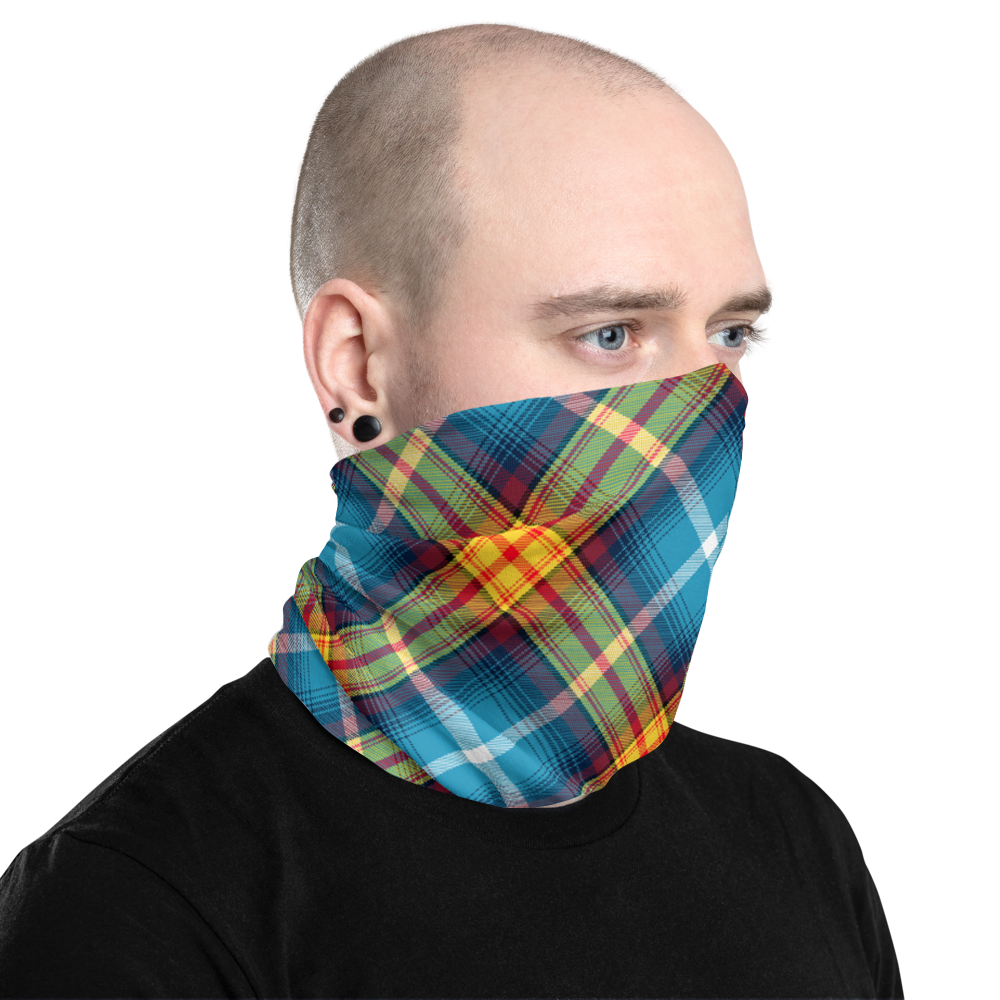 Lion Rampant and ancient azure Saltire Declaration of Scottish Independence tartan Neck Gaiter 8